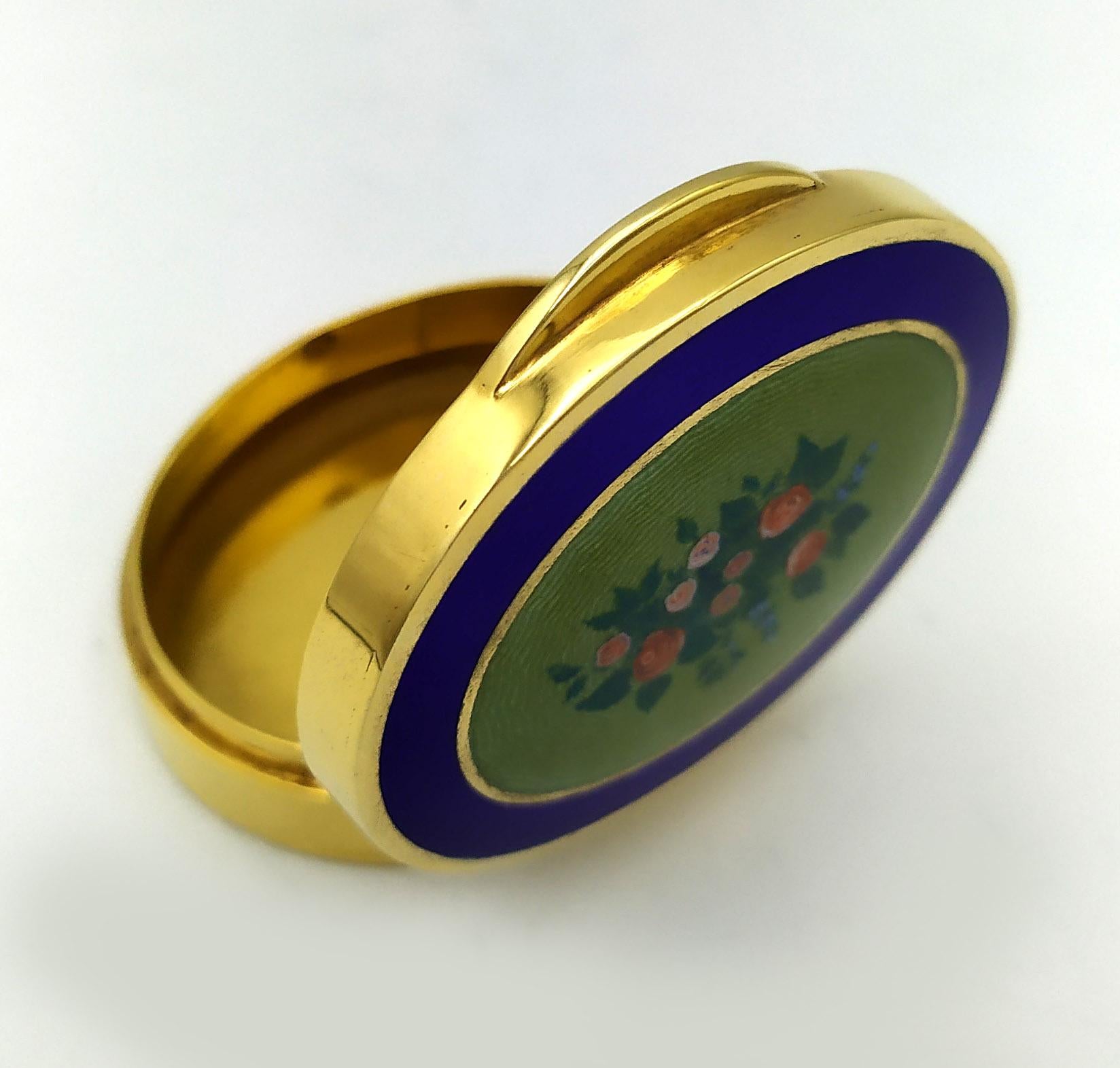 Pillendose Ovale Form Jugendstil florale Miniatur Sterling Silber Salimbeni (Ende des 20. Jahrhunderts) im Angebot