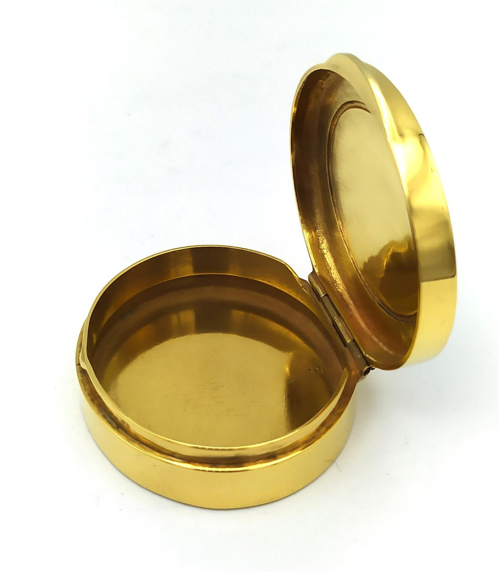 Pillendose Ovale Form Jugendstil florale Miniatur Sterling Silber Salimbeni (Vergoldung) im Angebot