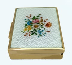 Pastillero Rectangular Plata de Ley Art Nouveau con miniatura floral Salimbeni