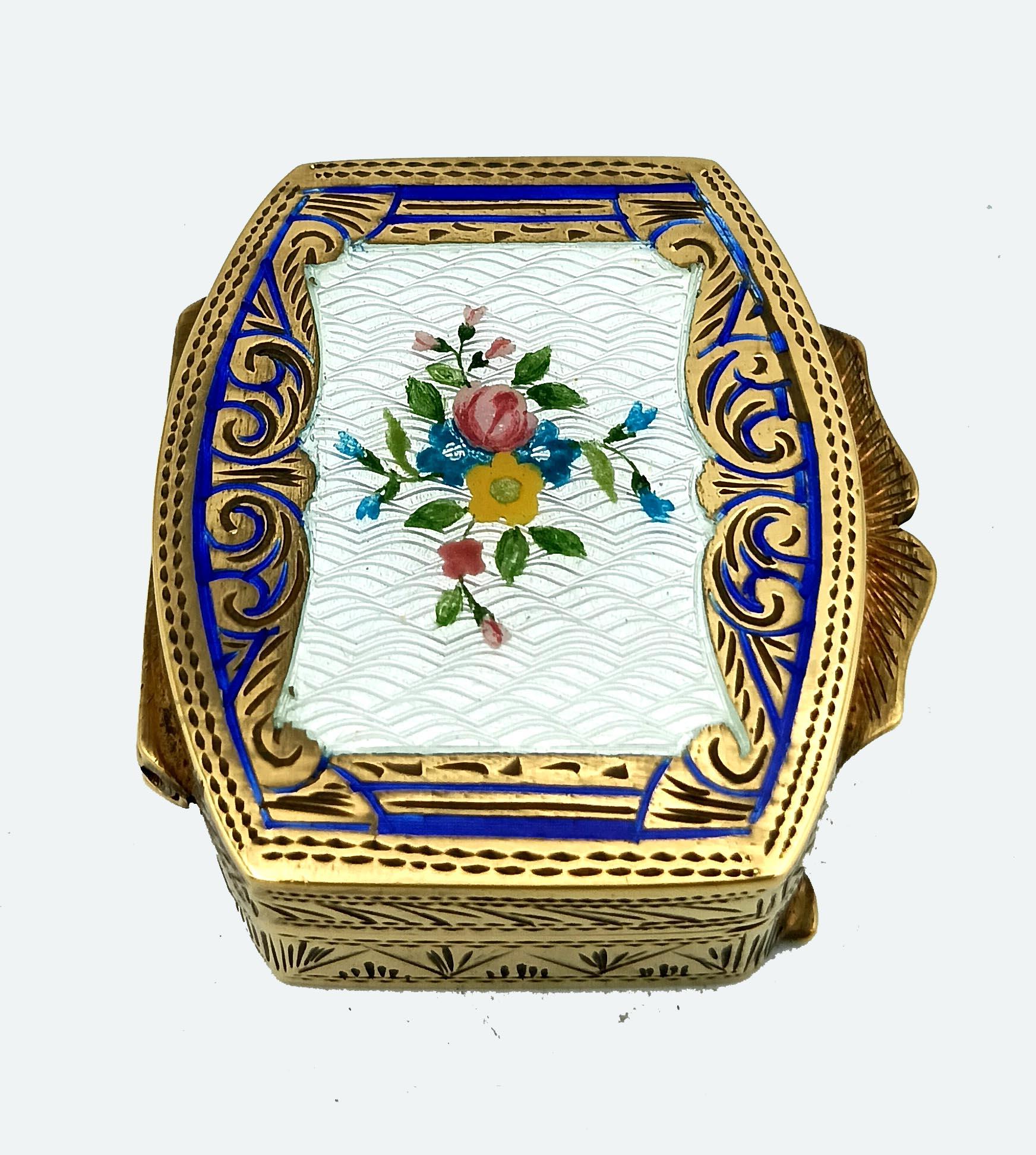Pill Box Round, domed in Silver Sterling Enamel on a guilloche pattern Salimbeni In Excellent Condition For Sale In Firenze, FI