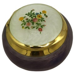 Pill Box Round guillochè and hand-painted miniature Salimbeni.