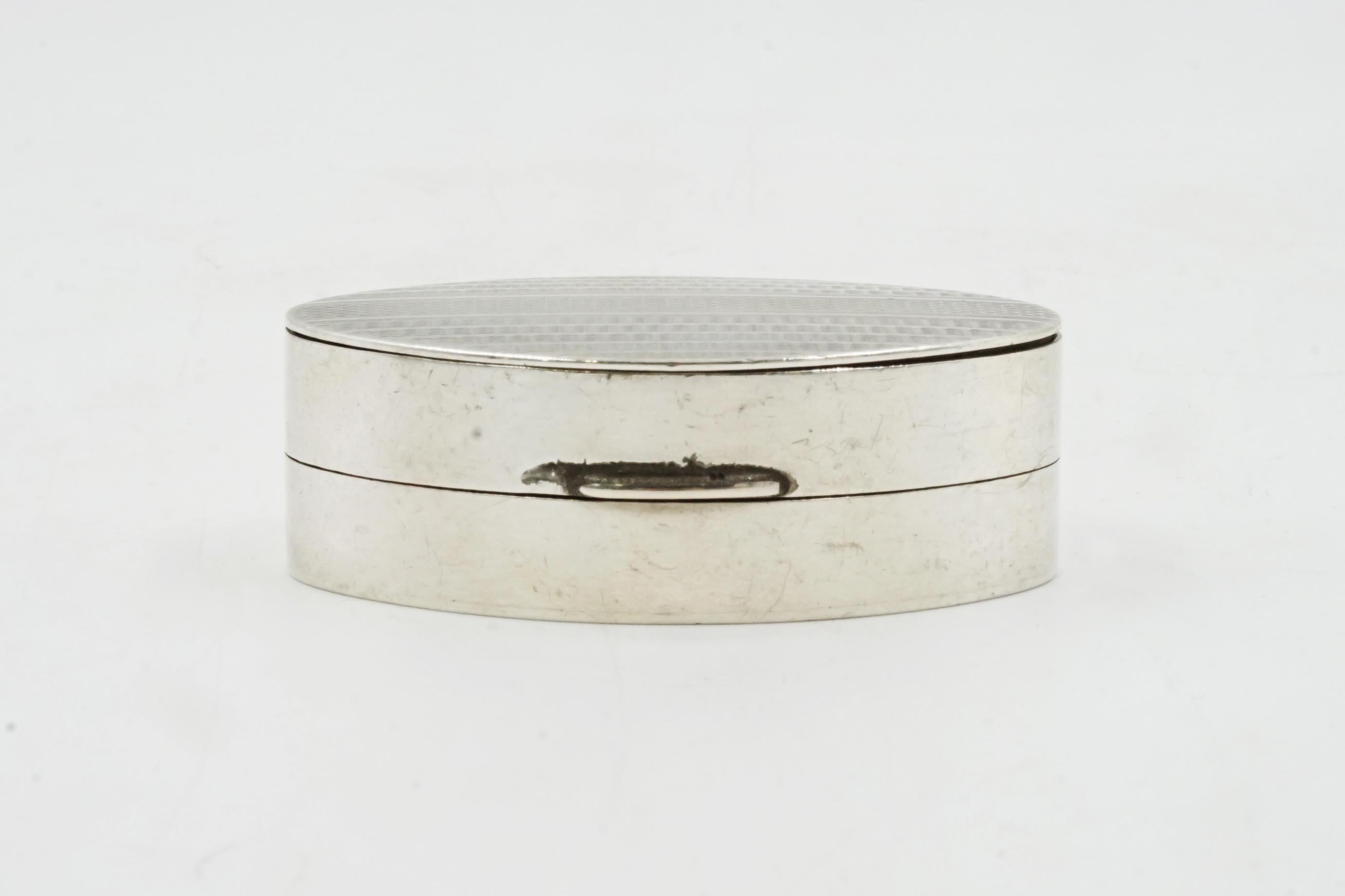 Art Deco Pill box silver and enamel