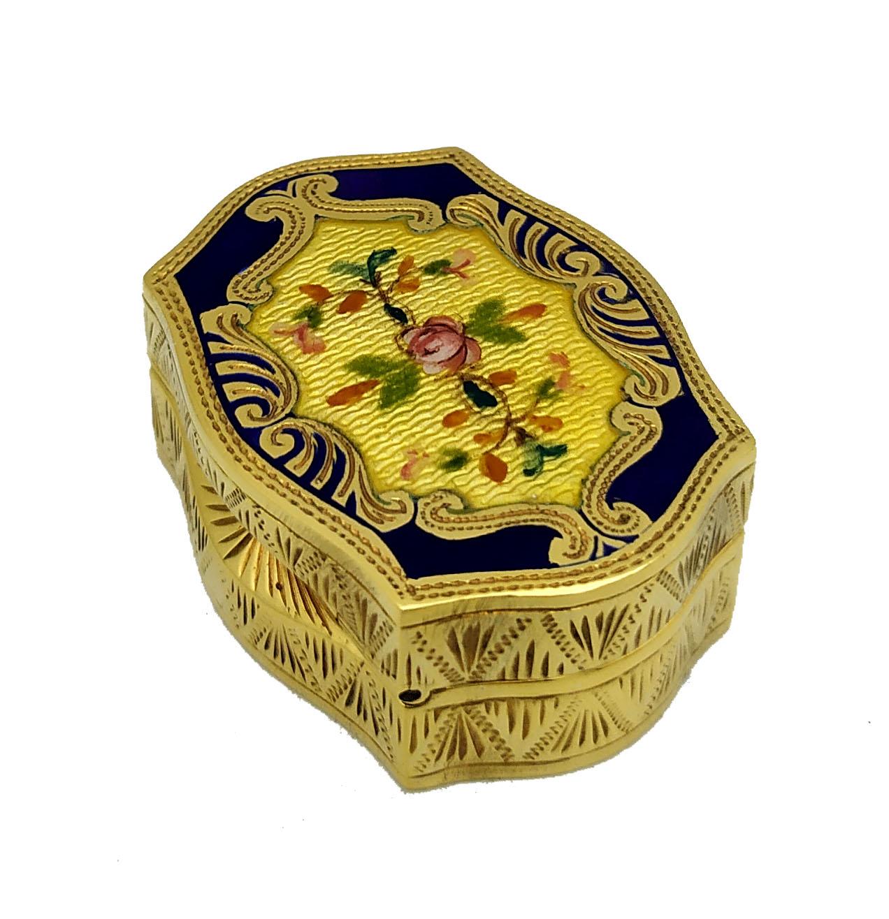 Pill Box Silver Sterling Enamel Art Nouveau style Salimbeni In Excellent Condition In Firenze, FI