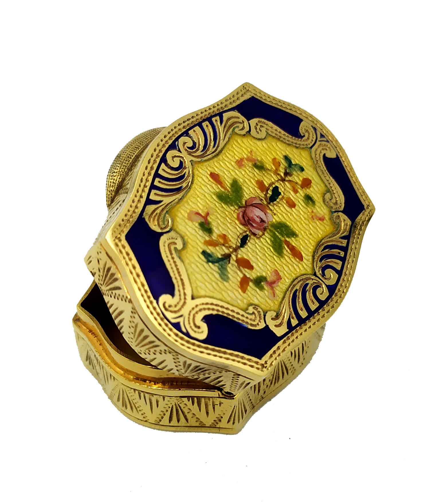 Late 20th Century Pill Box Silver Sterling Enamel Art Nouveau style Salimbeni