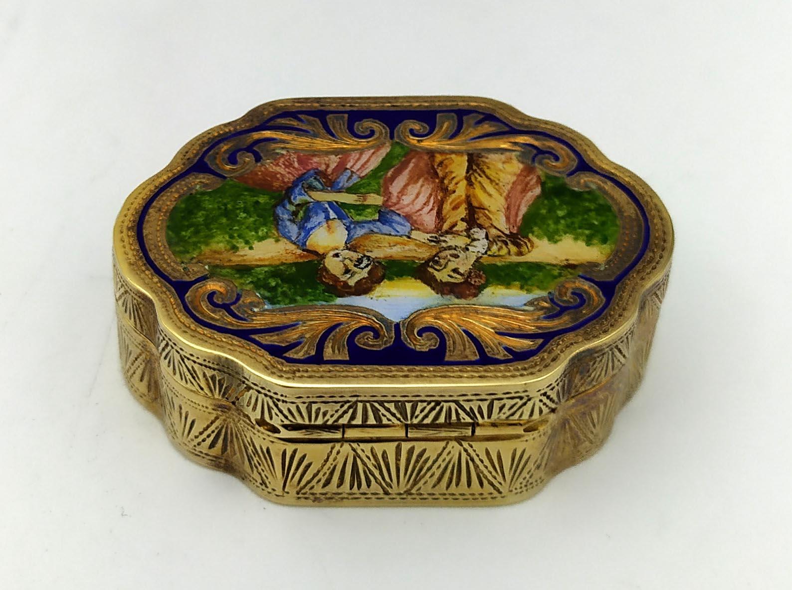 Portapillole in argento Sterling Enamel dipinto a mano in stile Luigi XVI in miniatura Salimbeni In condizioni ottime in vendita a Firenze, FI