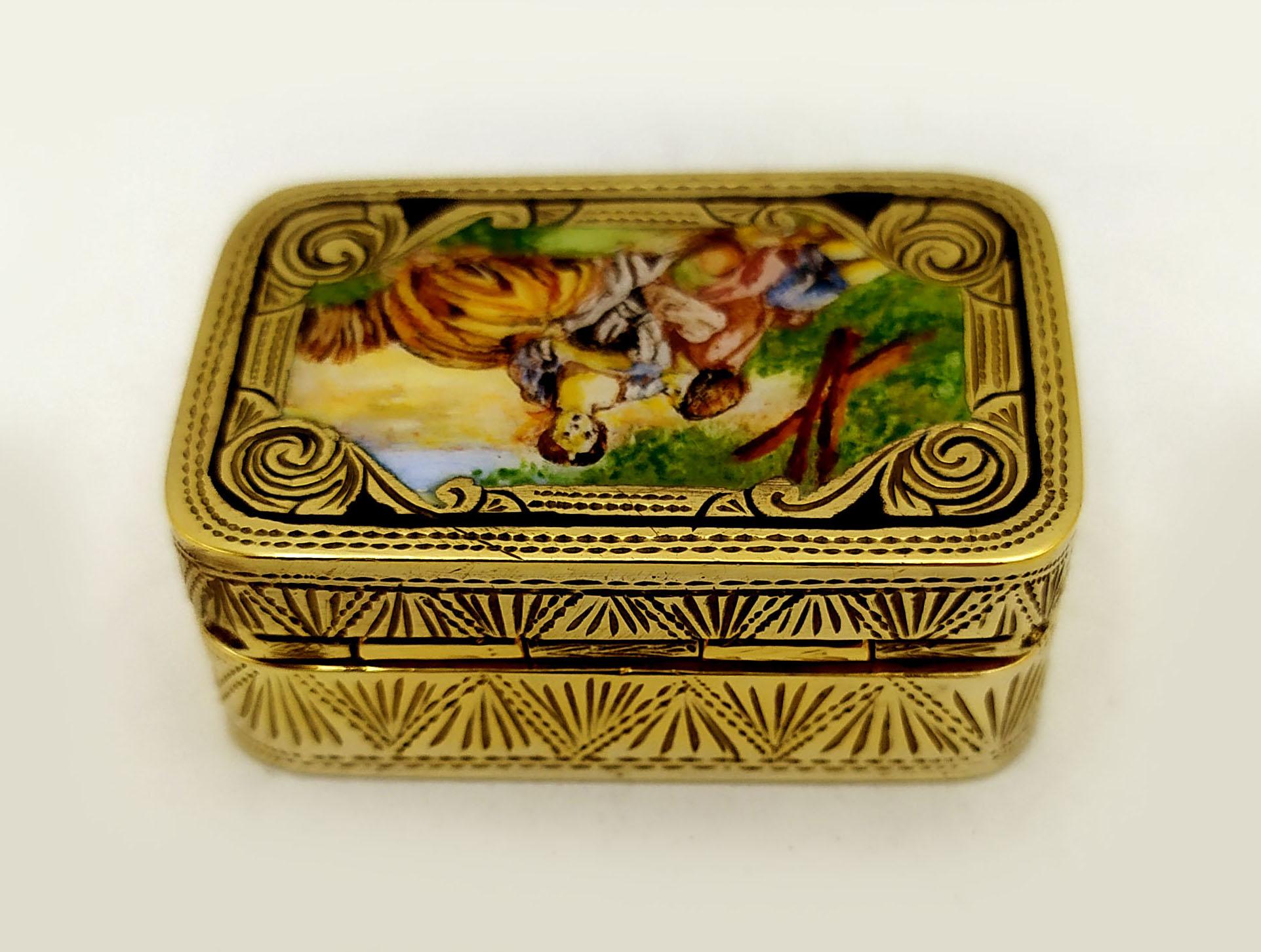 Italian Pill Box Silver Sterling Enameled Rectangular Louis XVI style Salimbeni For Sale