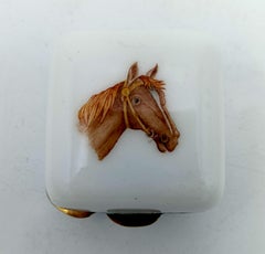 Portapillole Quadrato lati arrotondati testa di cavallo in miniatura A. Silver