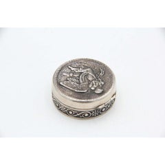 Pill box with guardian angel engraving