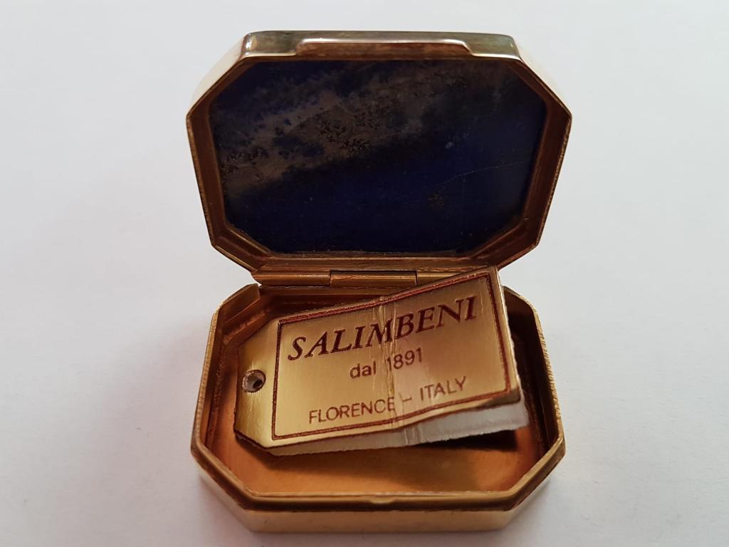 Pocket pillbox in sterling silver gold-plated - Made in Italy by Salimbeni factory in Florence.