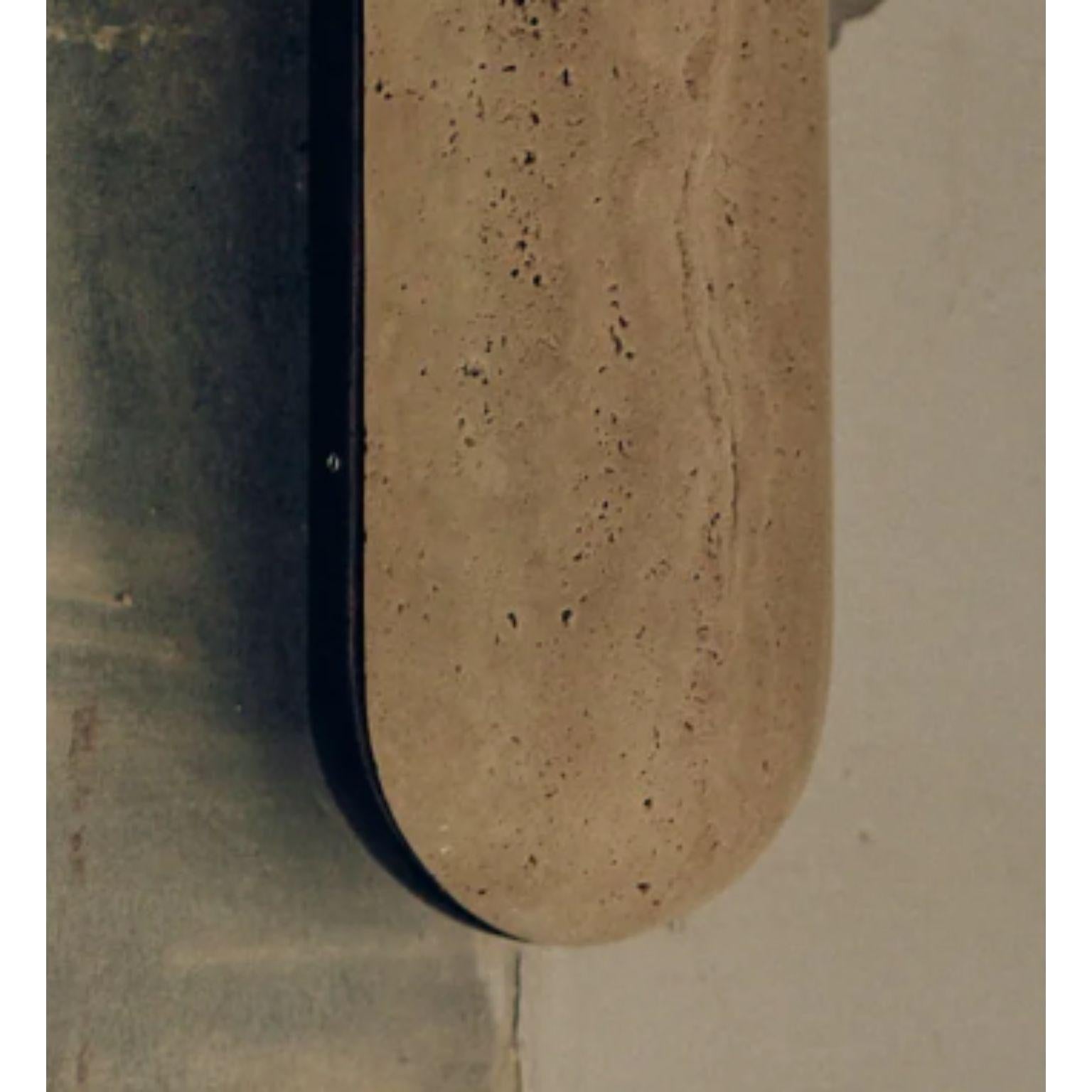 Post-Modern Classico Travertine Pill Sconce by Henry Wilson For Sale