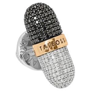 Pill XXV Kollektion, Micro Pave Pill Anstecknadel mit Diamant und 18K Gold im Angebot