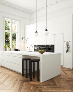 Pillar Bar Stool 3 Legged Wood and Lacquered, Black