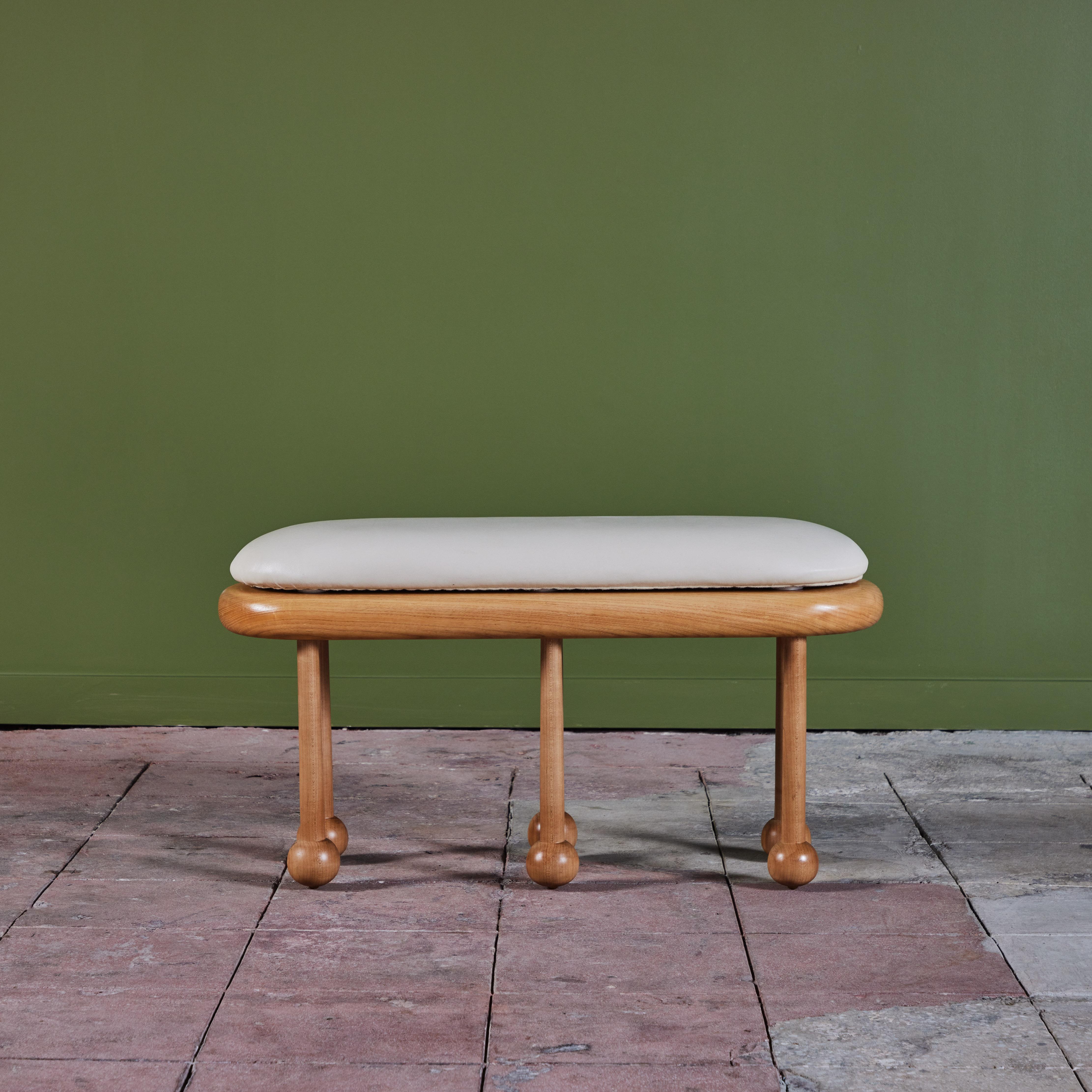 Organic Modern Pillar Bench by Evan Segota For Sale