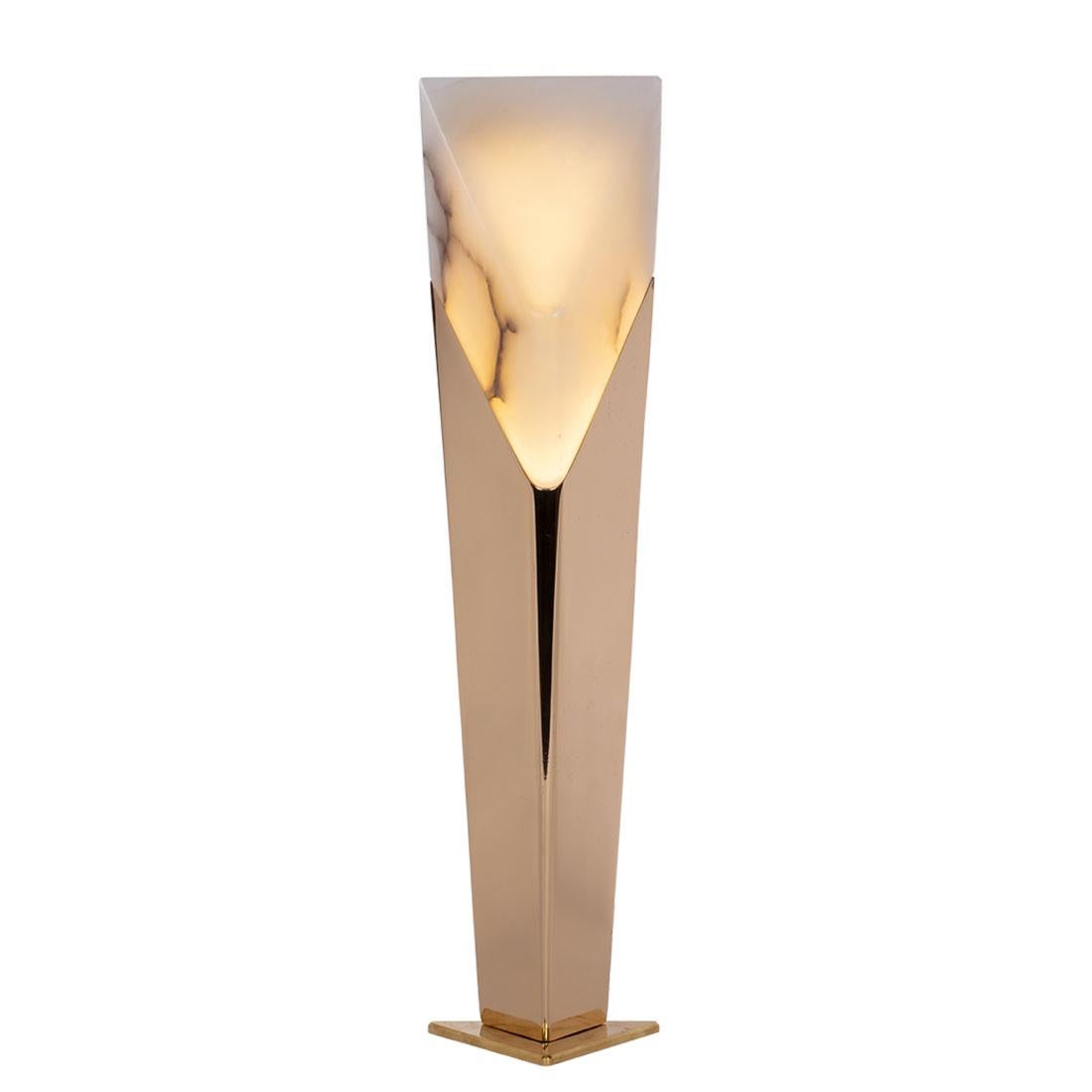 Bronze Lampe de table pilier bronze en vente