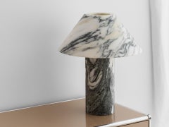 Pillar Lamp in Arabescato Marble by Henry Wilson