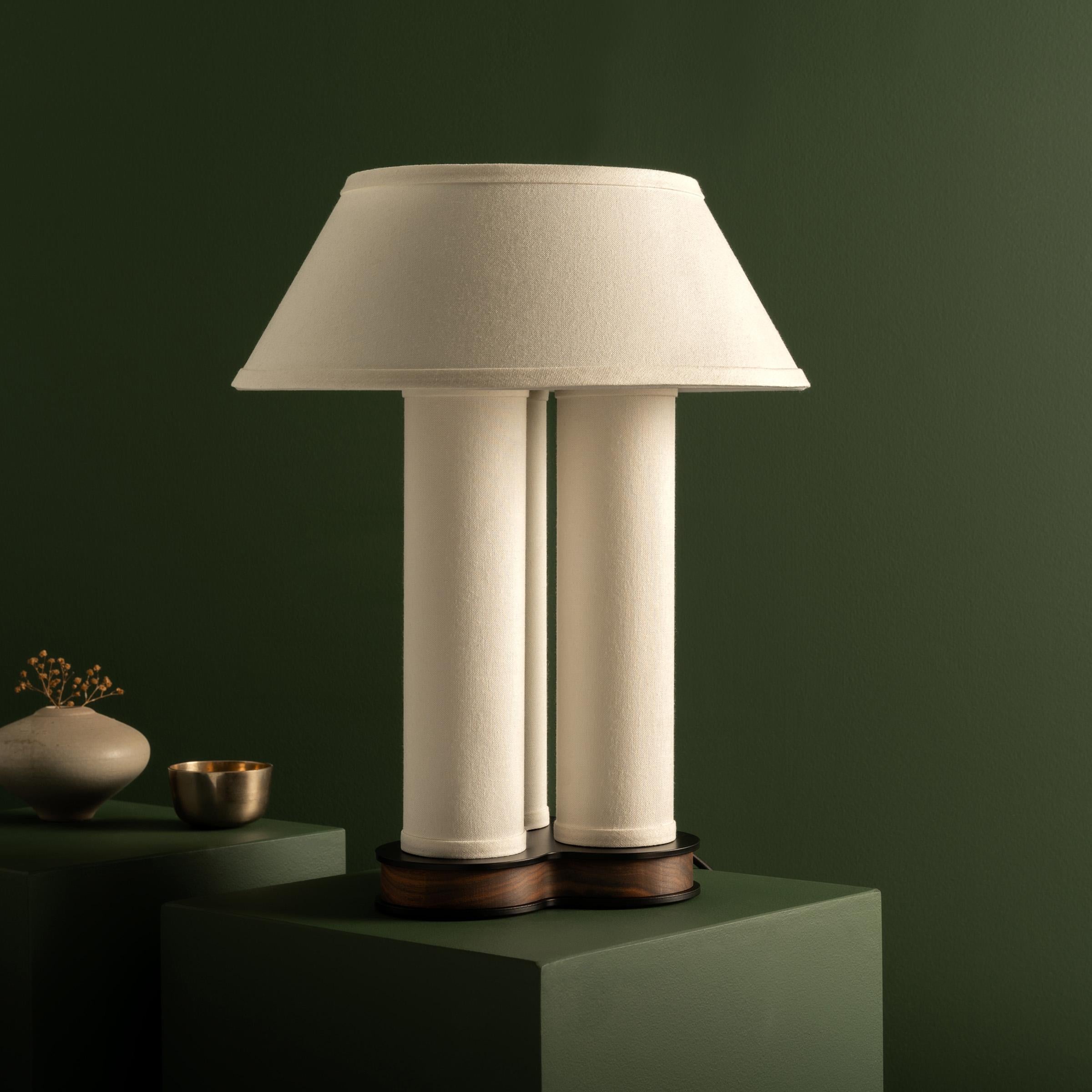 Neoclassical Pillaret Trio 18in Table Lamp by Studio Dunn For Sale