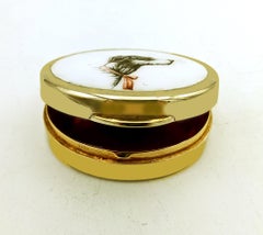 Pastillero pintado a mano cabeza de perro galgo sobre fondo blanco Salimbeni