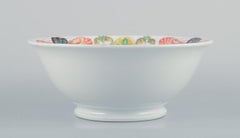 Pillivuyt, France. Large porcelain bowl with seafood motif. Approx. 1970s