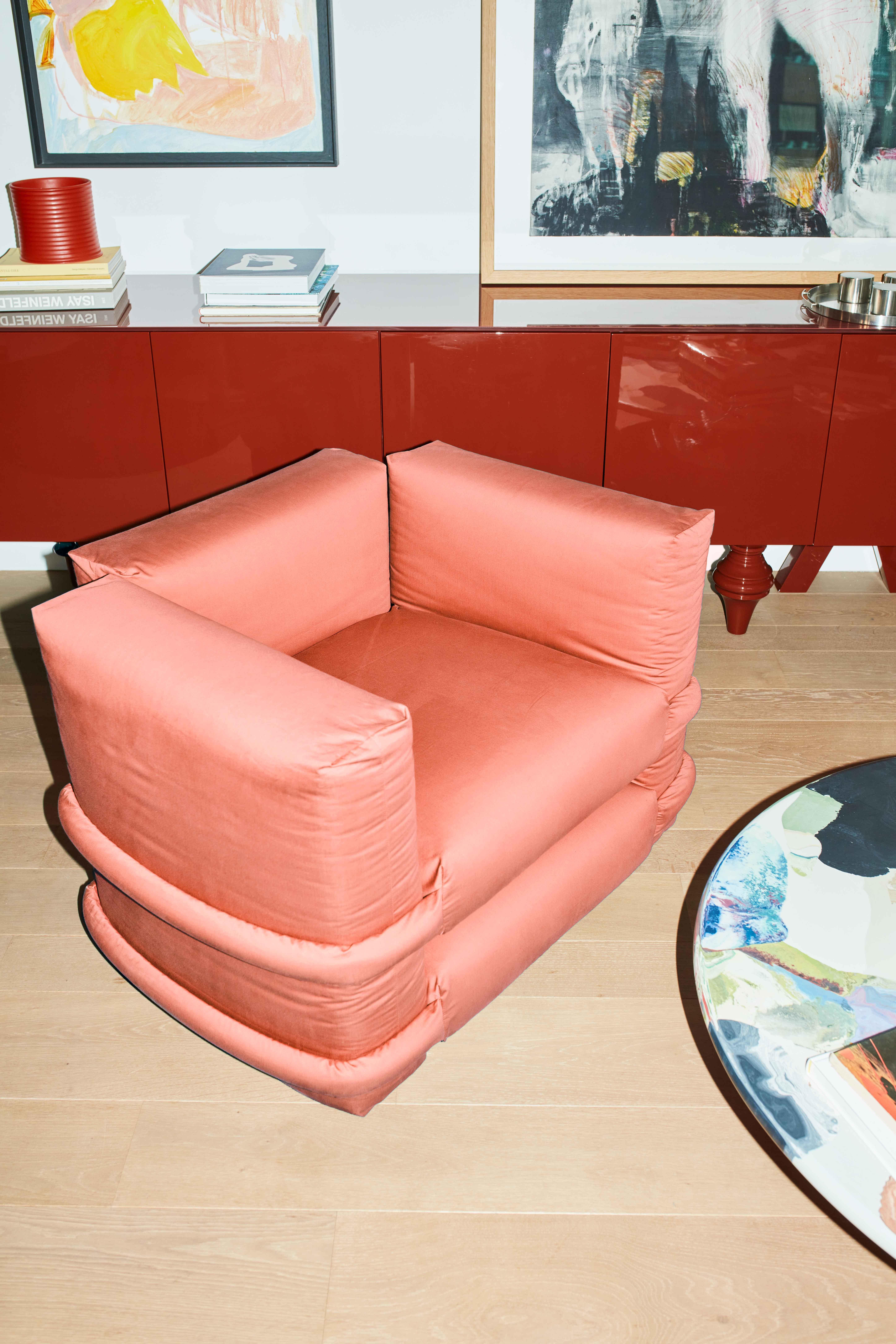 Fauteuil oreiller, par Muller Van Severen, coton, Light Blue Neuf - En vente à Barcelona, ES