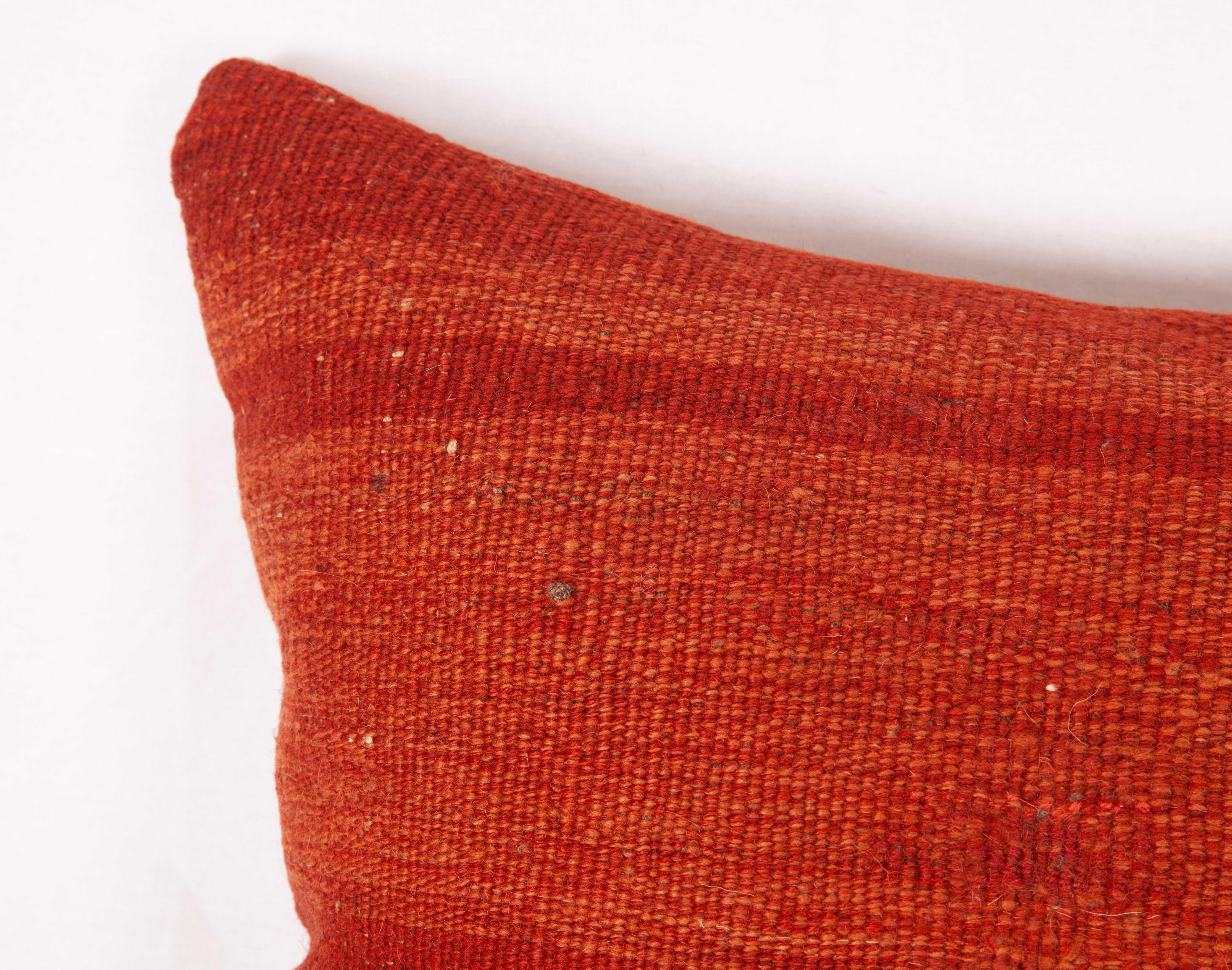Hand-Woven Pillow Case Fashioned from a Late 19th-Early 20th Century, Minimalist Kilim