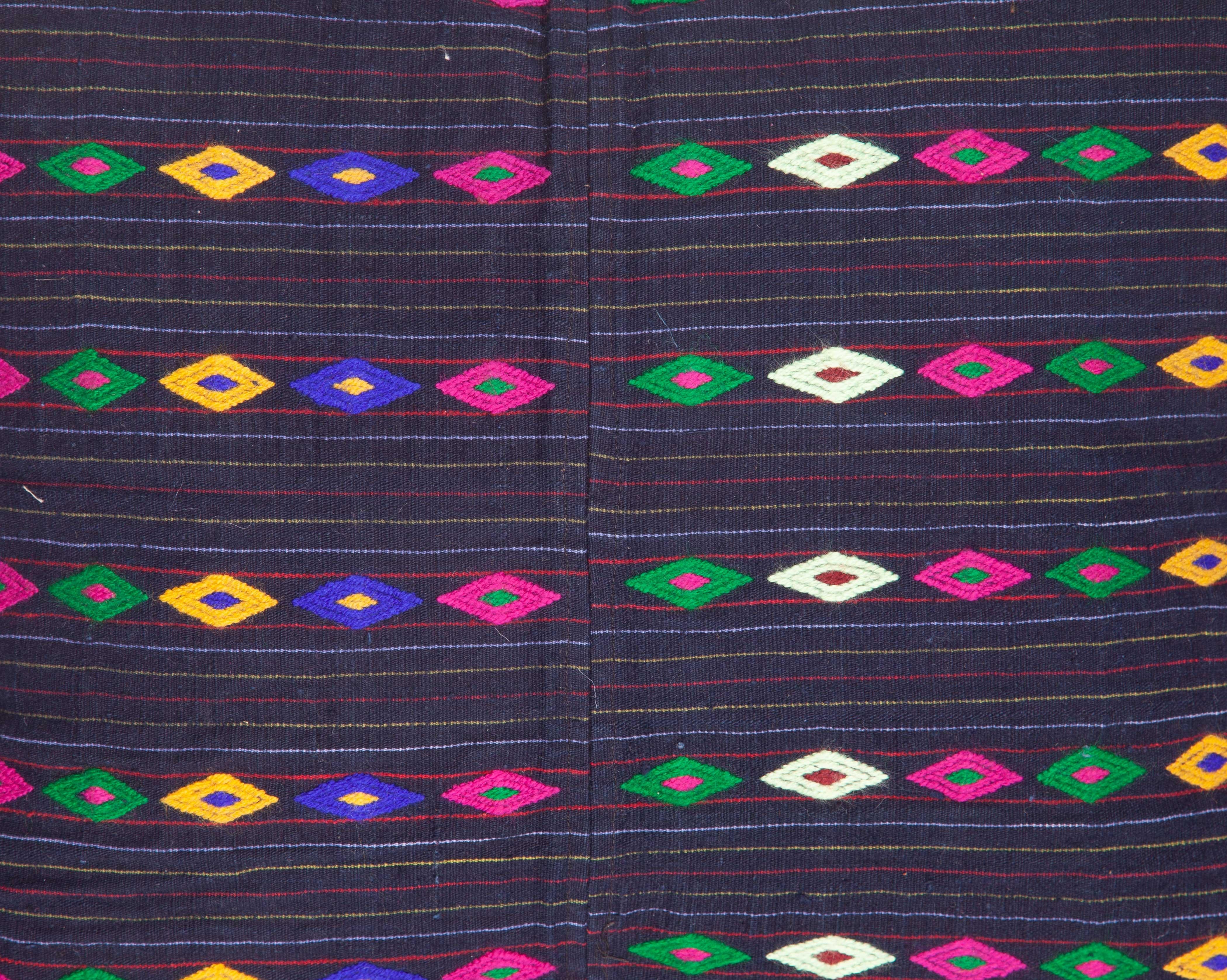 Kilim Pillow Case Fashioned from a Mid-20th Century Anatolian Cotton Apron For Sale
