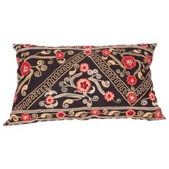 Vintage Pillow Case Fashioned from a Mid-20th Century Suzani from Uzbekistan, 1960s