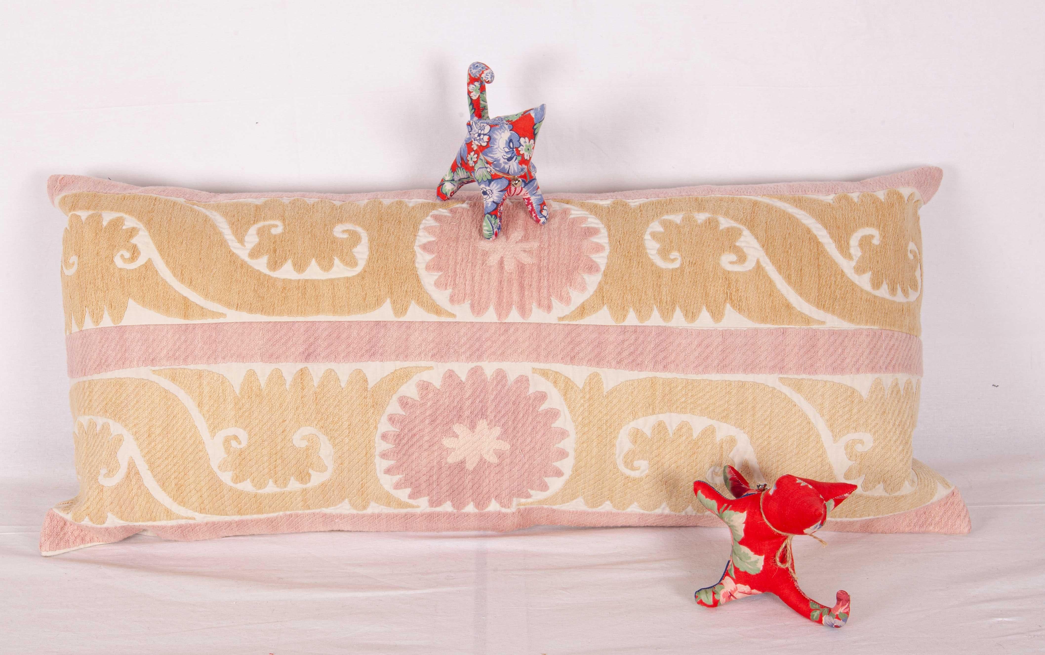 Pillow Case Fashioned from a Mid-20th Century Samarkand Suzani In Good Condition In Istanbul, TR