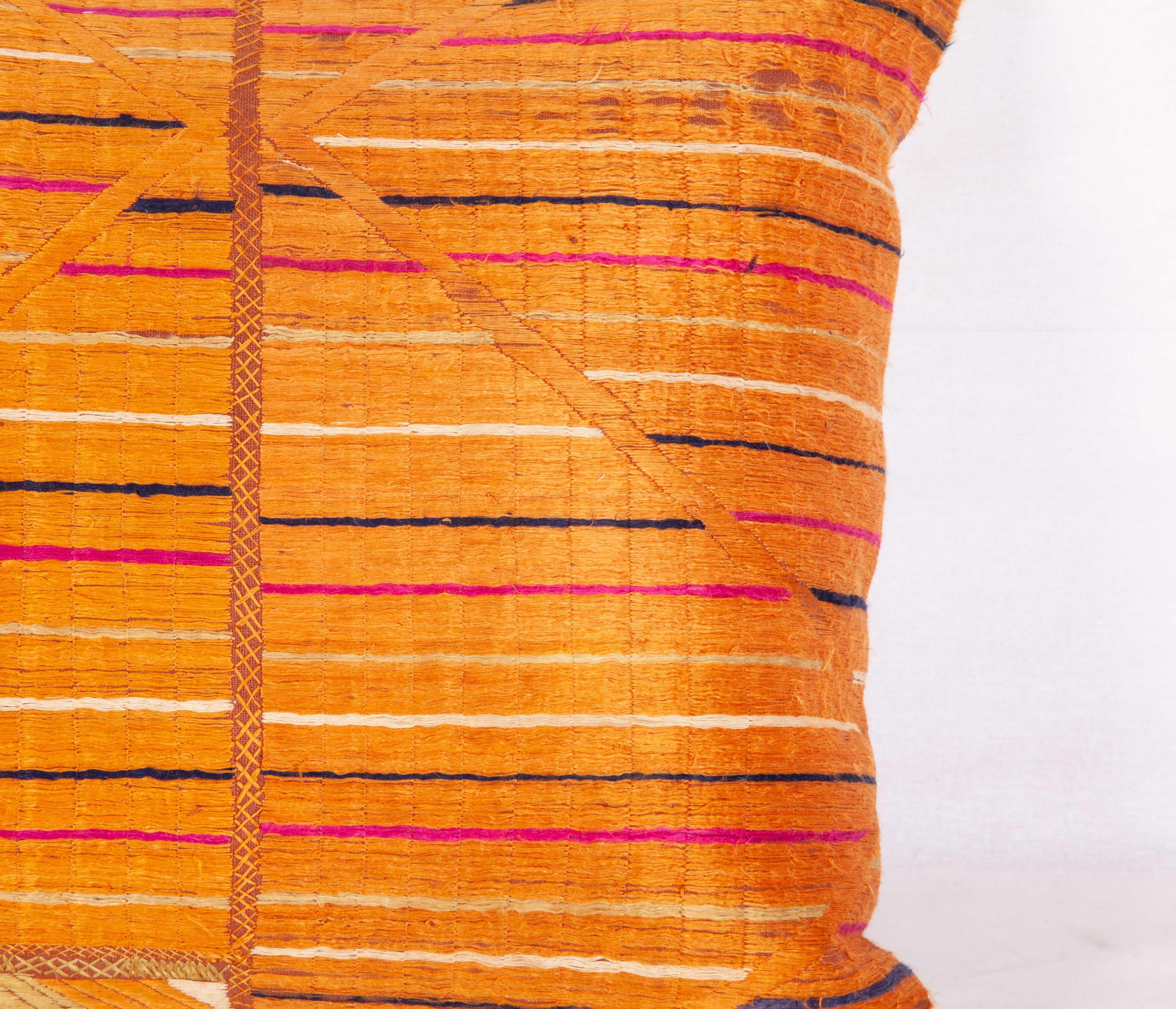 Tribal Pillow Case Fashioned from a Phulkari 'Wedding Shawl' from India, 20th Century For Sale