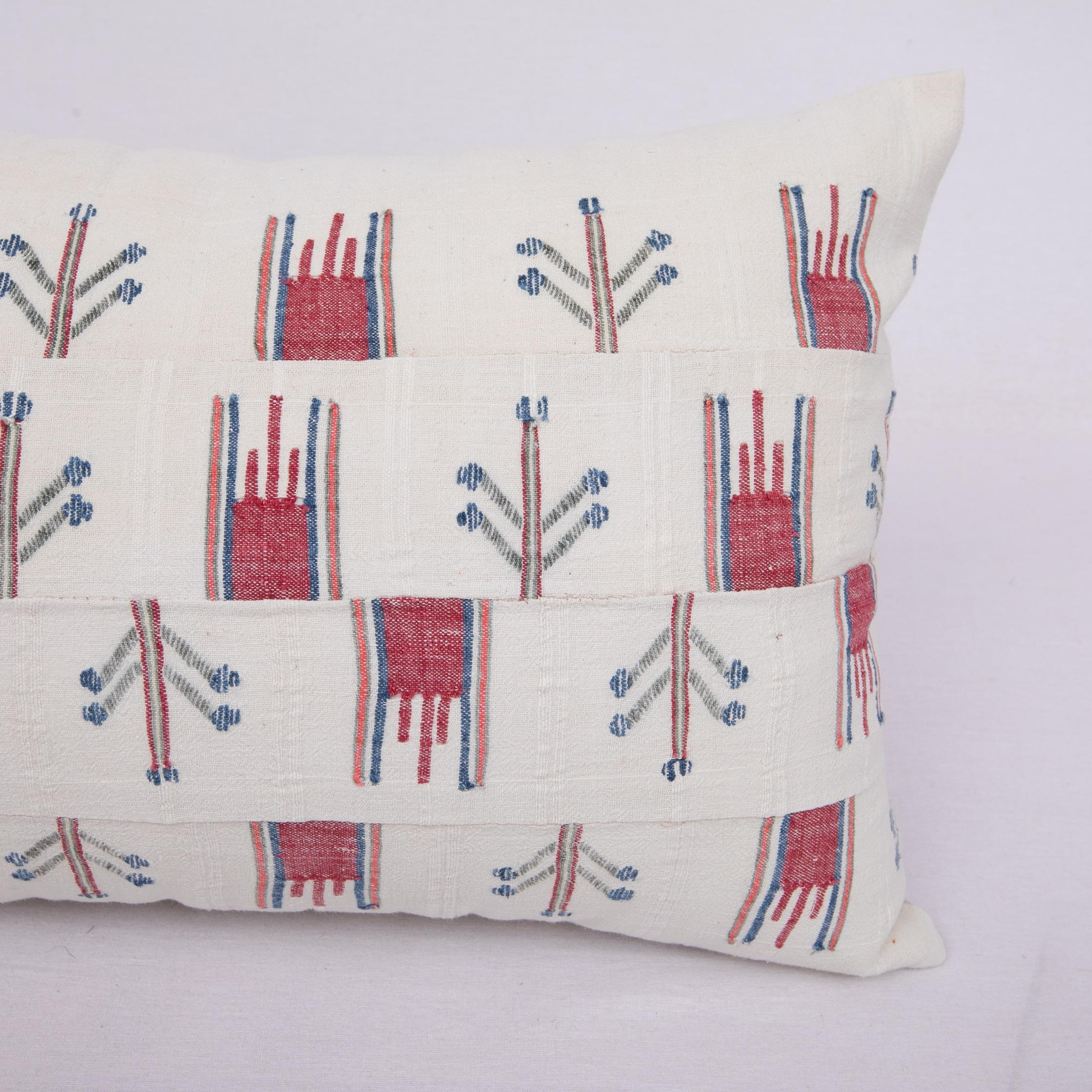 Hand-Woven Pillow Case Fashioned from a Vintage Bulgarian Textile, 1960s