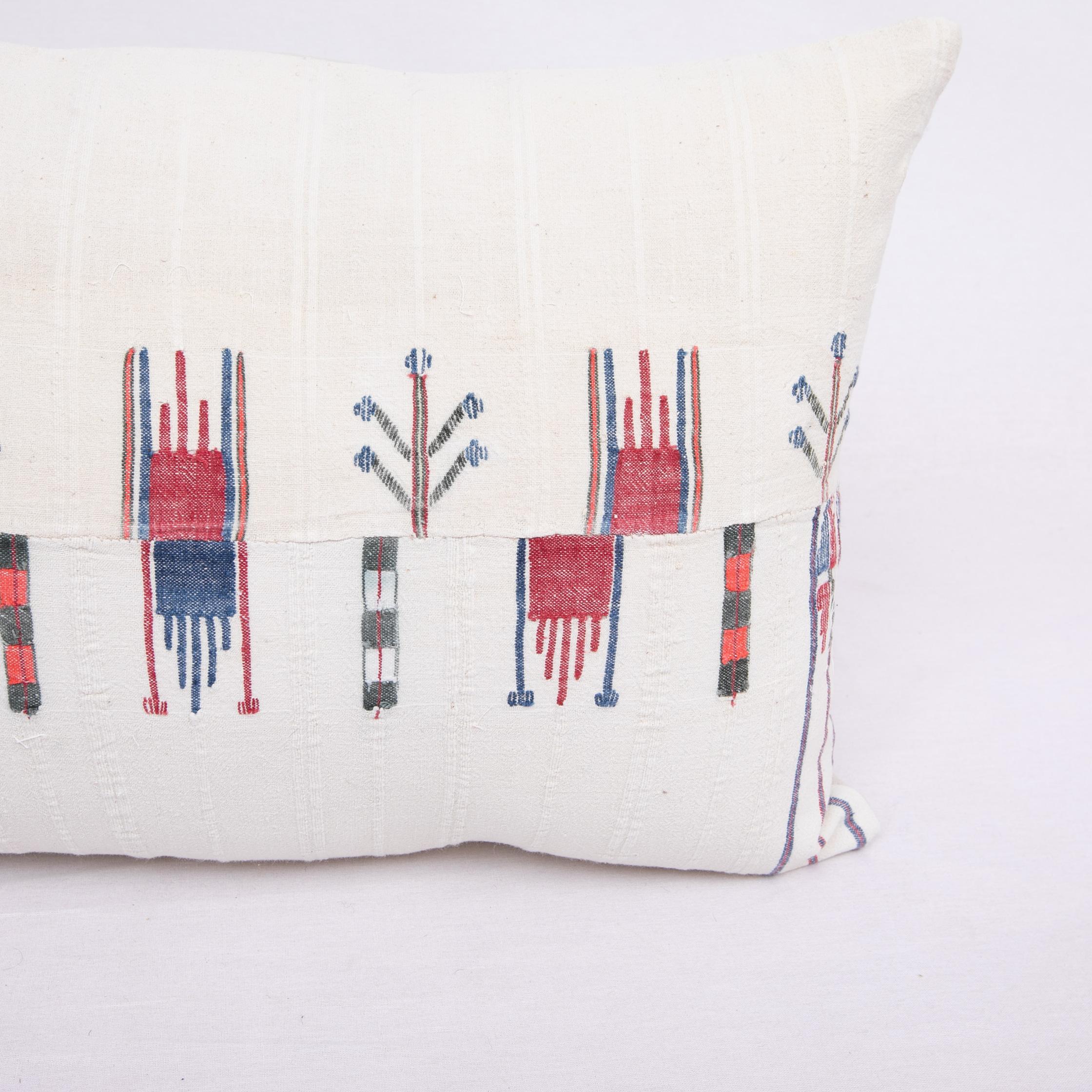 Hand-Woven Pillow Case Fashioned from a Vintage Bulgarian Textile, 1960s