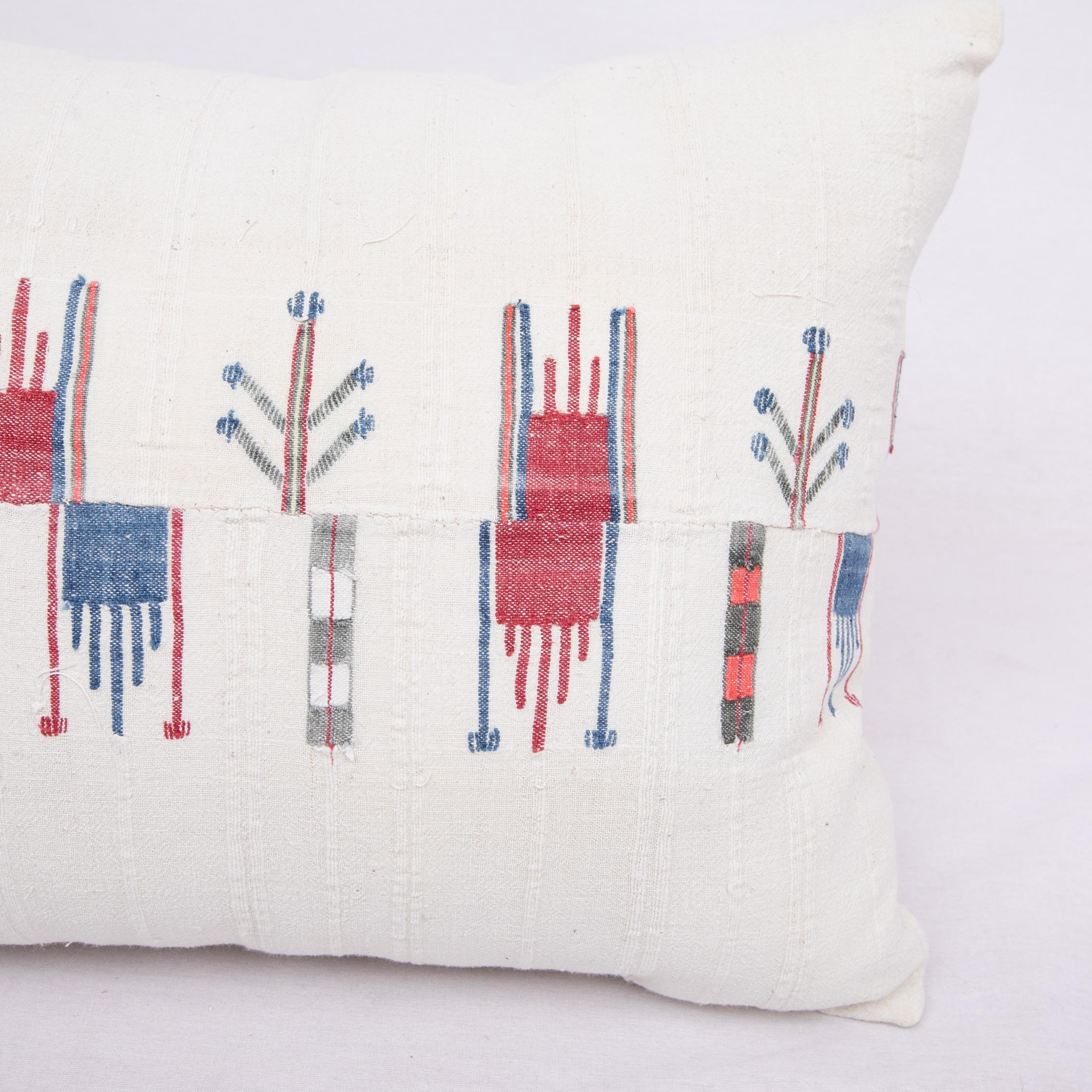 Hand-Woven Pillow Case Fashioned from a Vintage Bulgarian Textile, 1960s