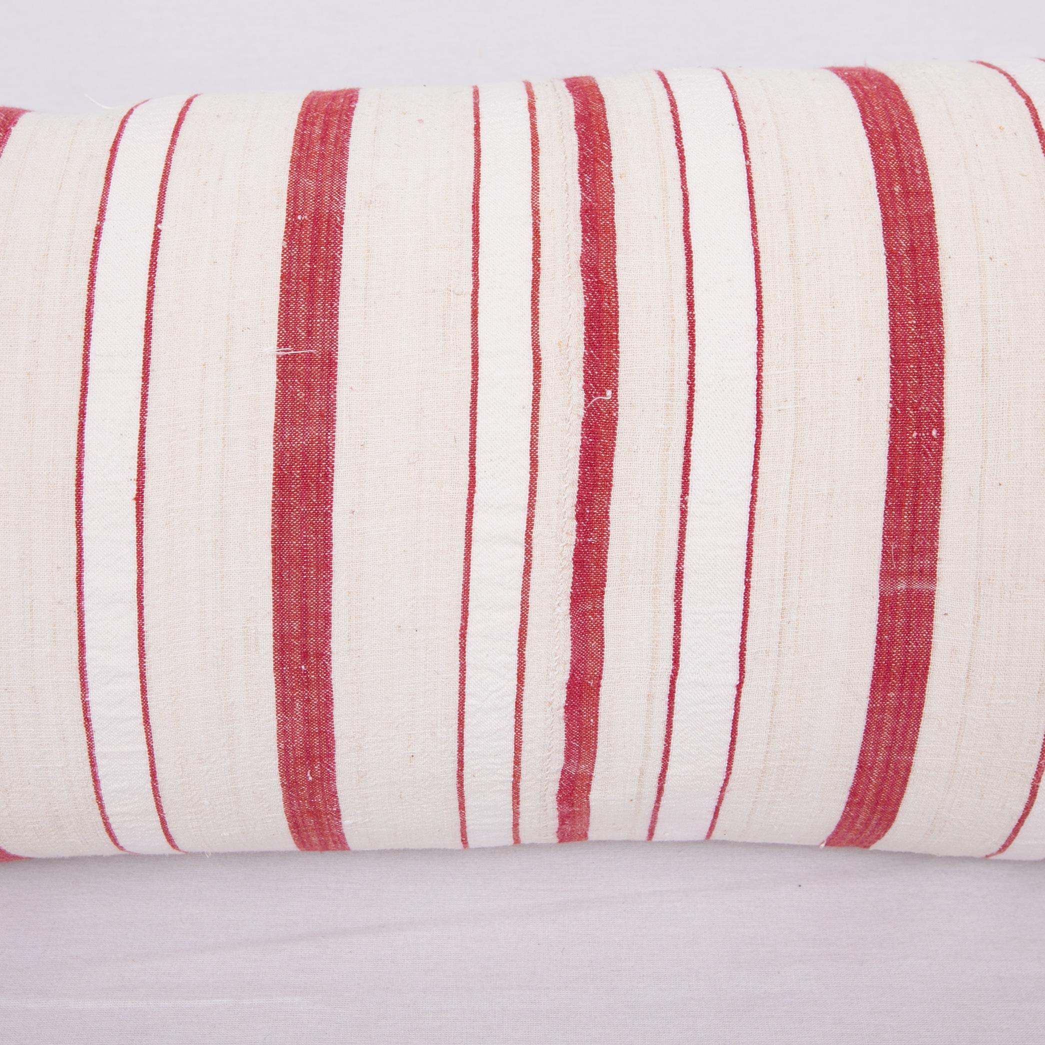 Rustic Pillow Case Fashioned from an Anatolian Vintage Cotton Fabric, 1960s