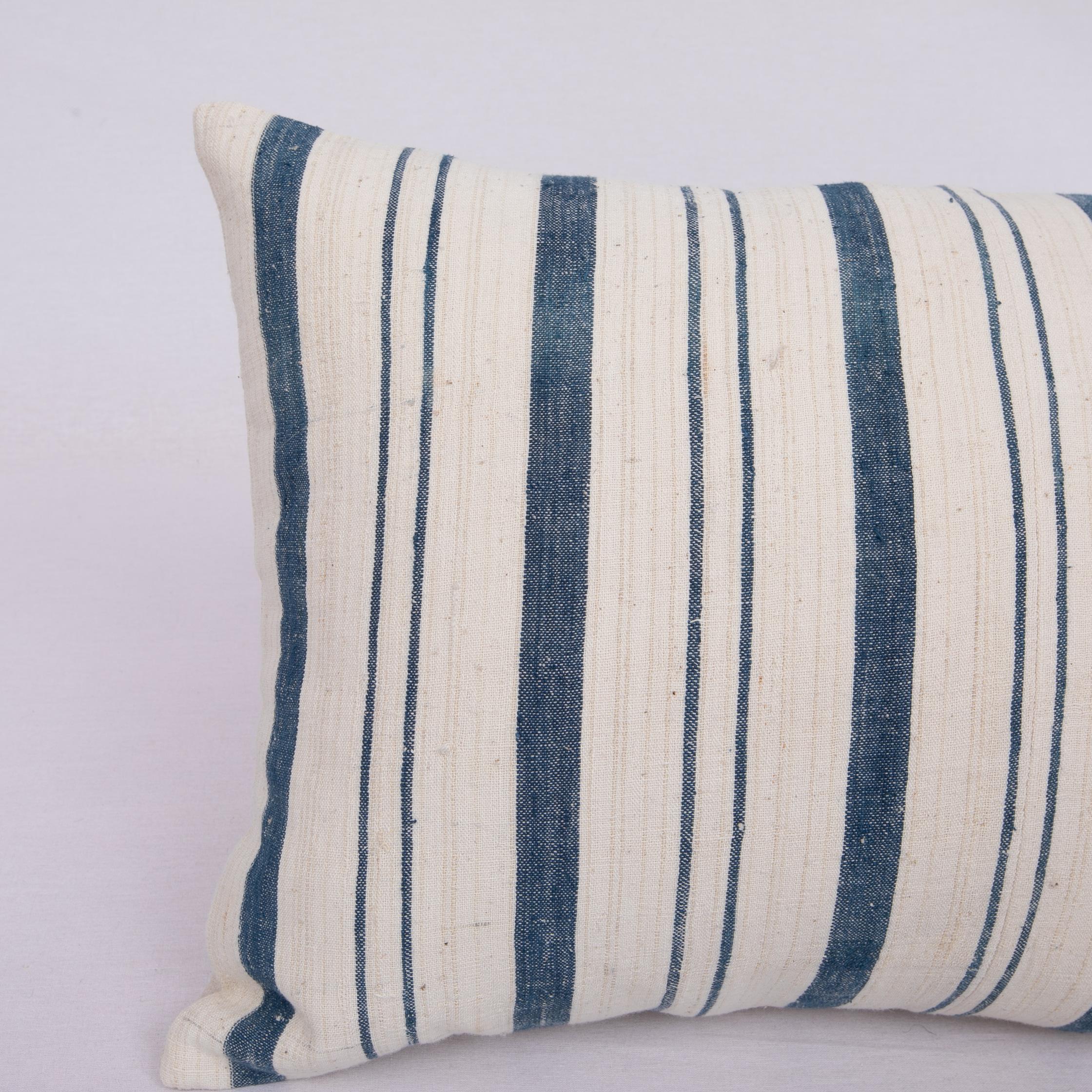 Rustic Pillow Case Fashioned from an Anatolian Vintage Cotton Fabric, 1960s For Sale