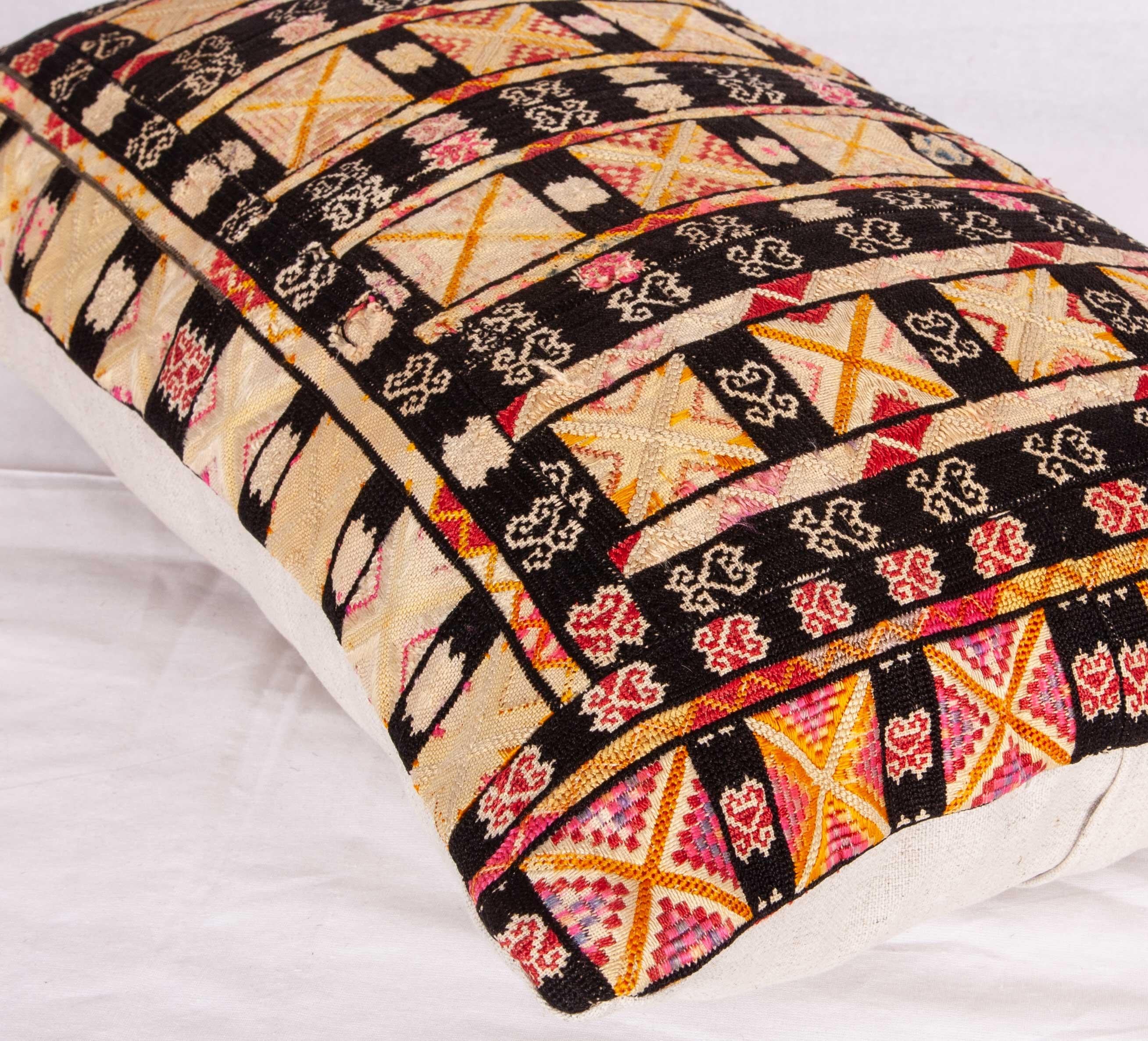 Pillow Case Fashioned from an Early 20th Century Asian Embroidery In Good Condition In Istanbul, TR