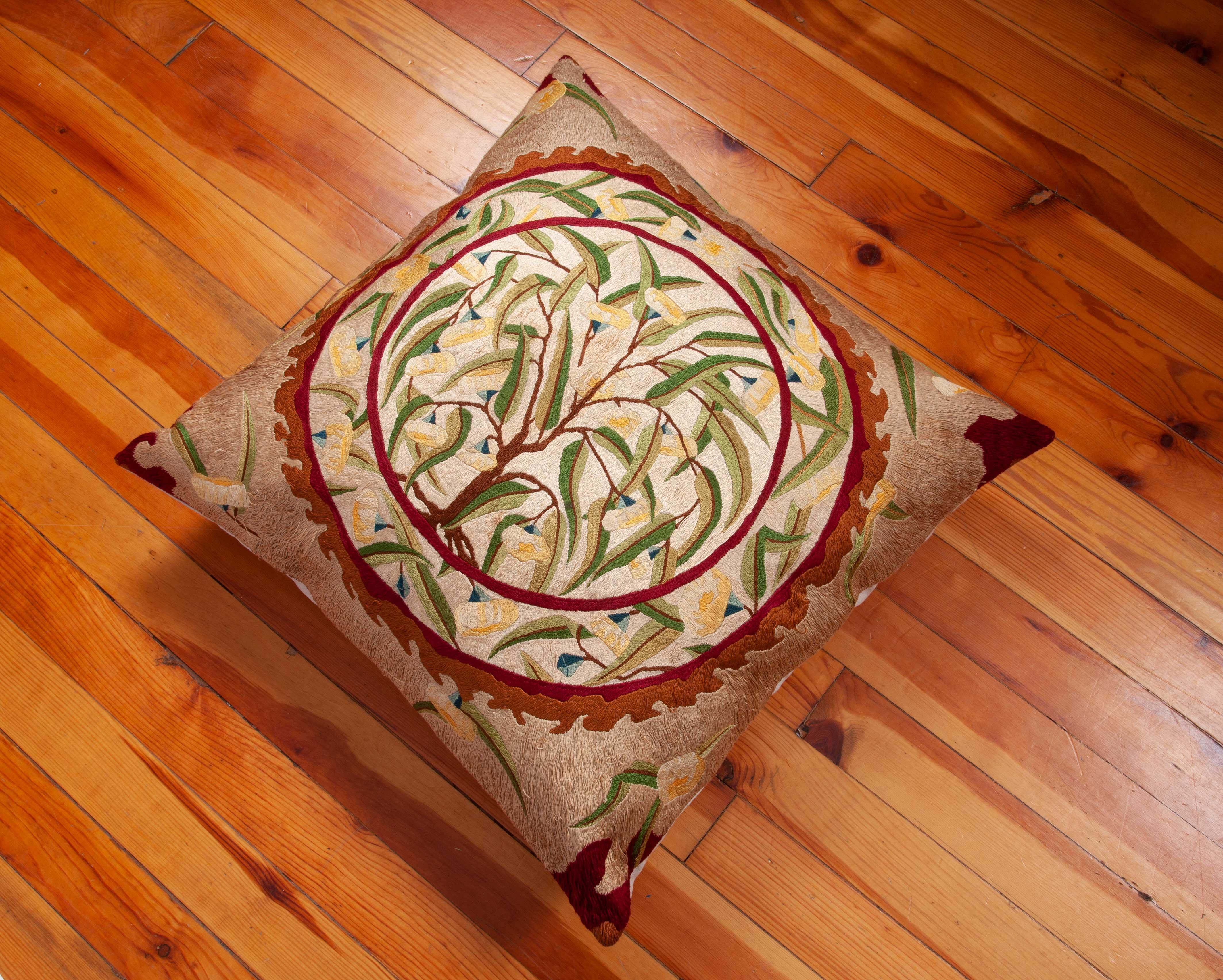 Pillow Case Fashioned from an Early 20th Century European Embroidery 1