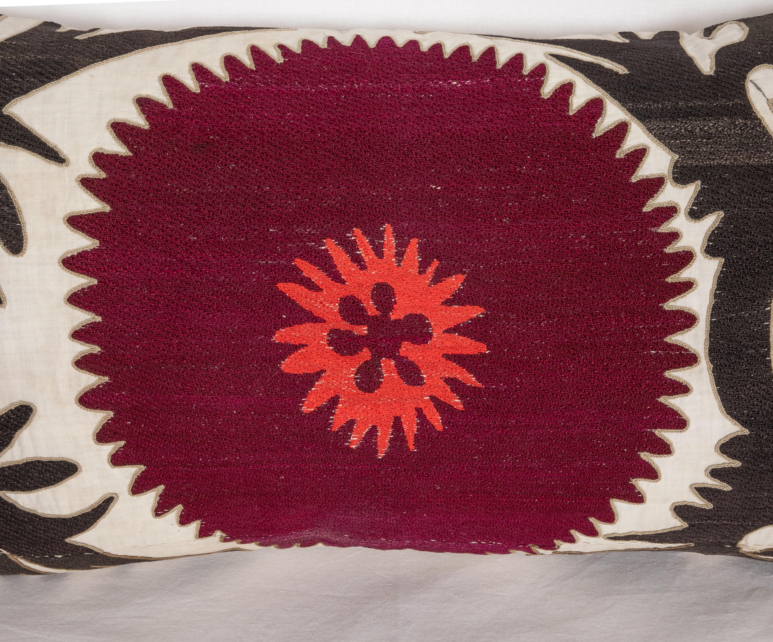 Embroidered Pillow Case Fashioned from an Early 20th Century Uzbek Suzani