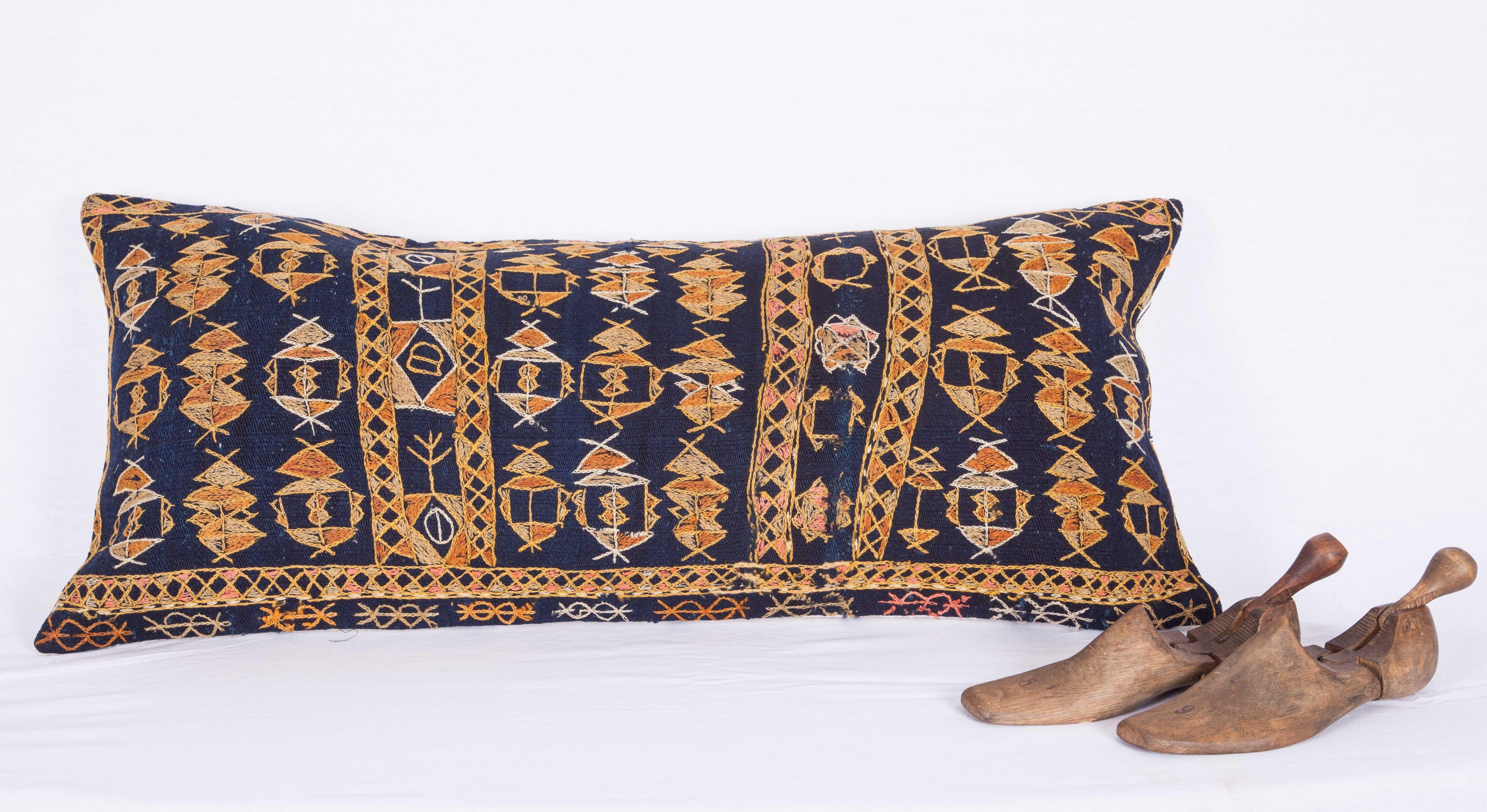 Embroidered Pillow Case Fashioned from an Early 20th Century Kurdish Djidjim