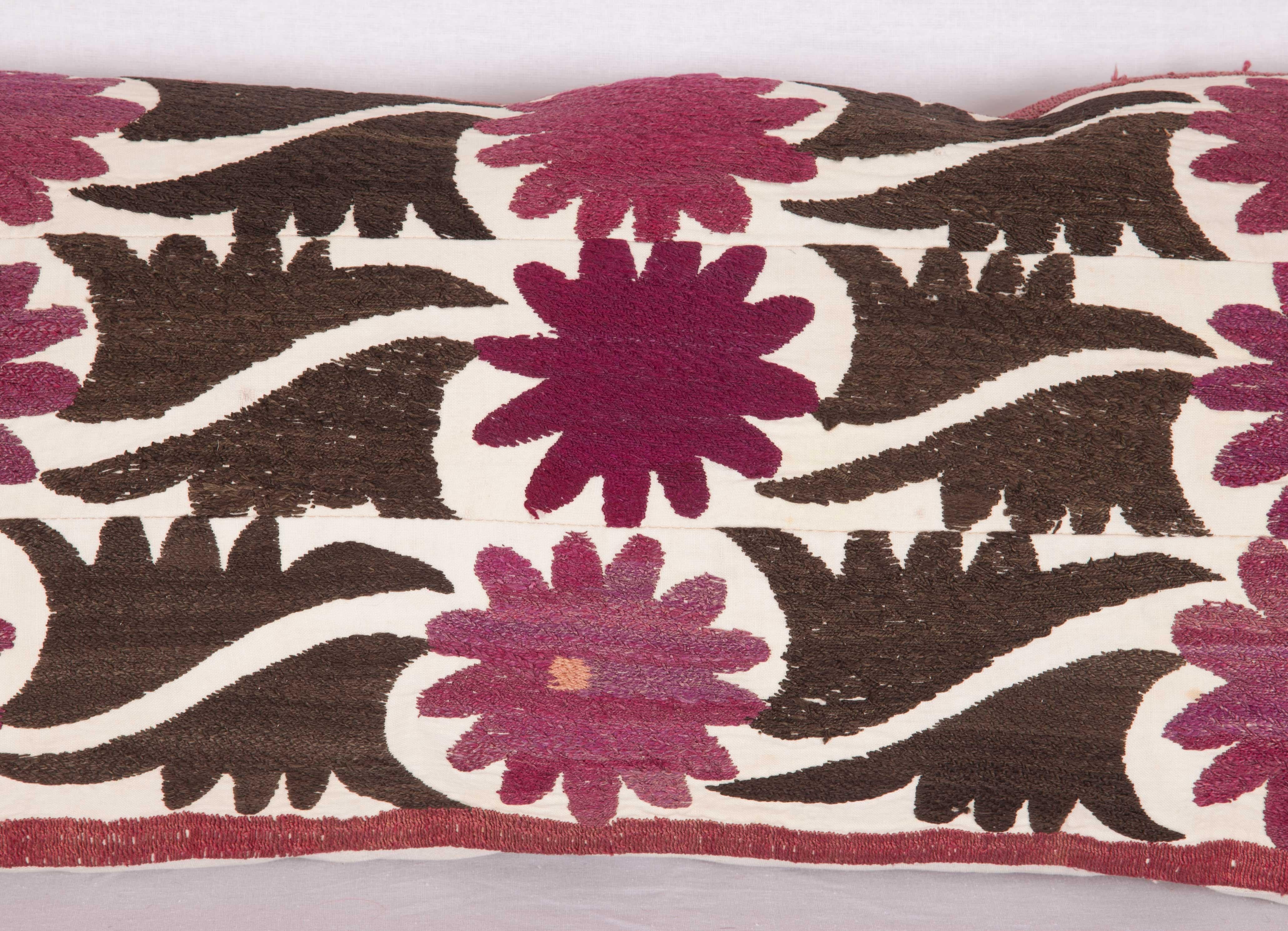 Embroidered Pillow Case Fashioned from Early 20th Century Suzani from Samarkand Uzbekistan