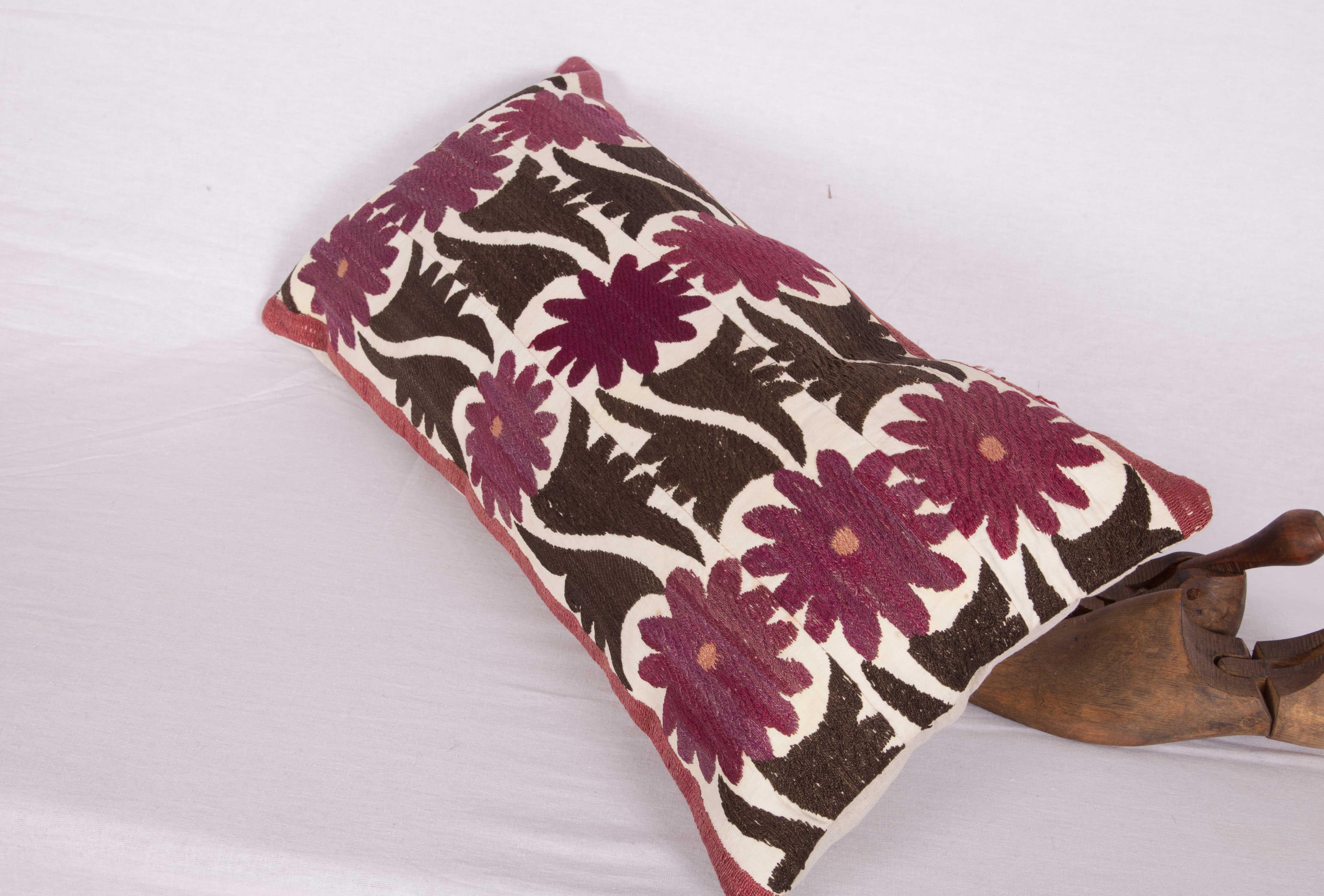 Pillow Case Fashioned from Early 20th Century Suzani from Samarkand Uzbekistan 1