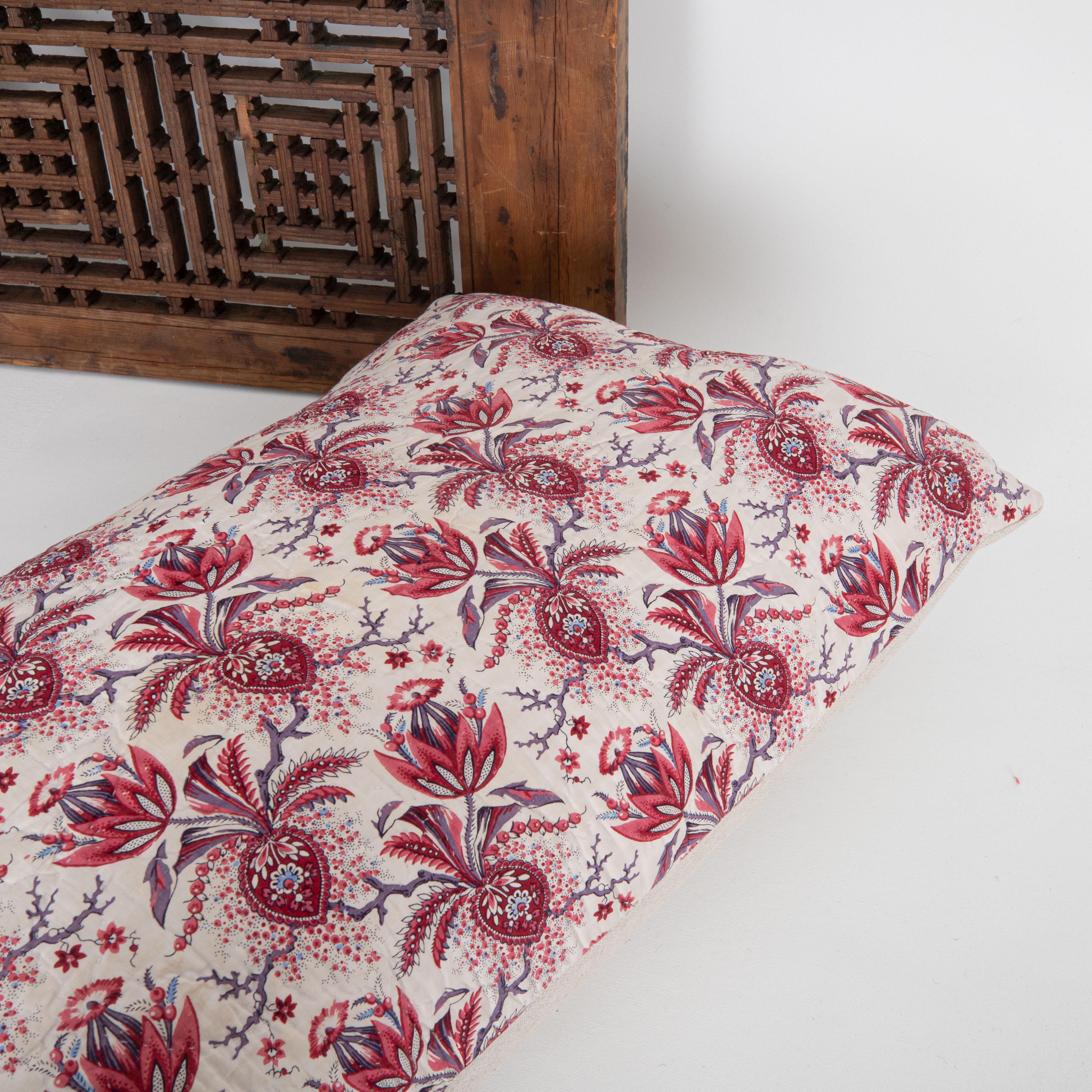 Pillow Case Made From 19th C.  French Quilt Fragment For Sale 1
