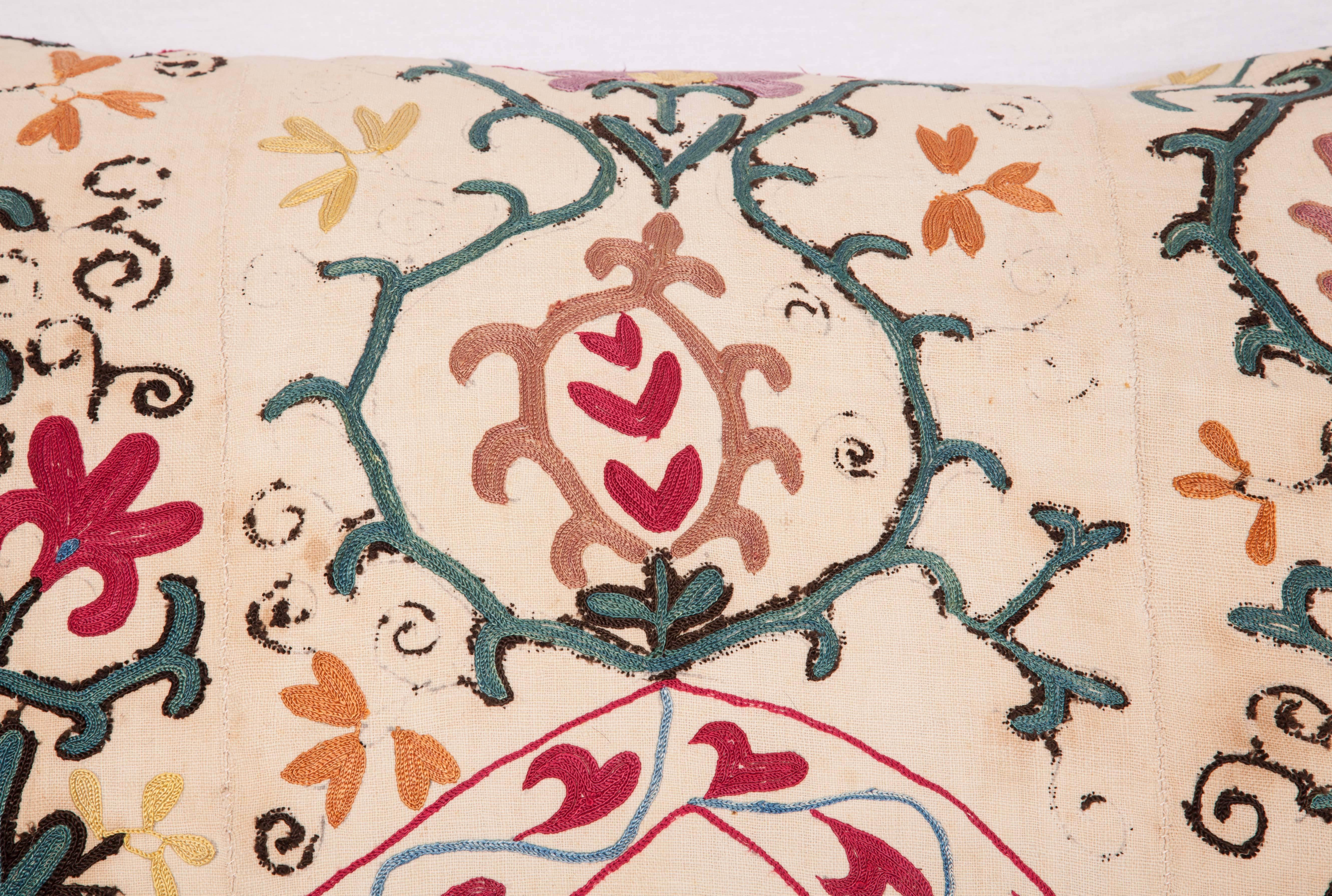 Pillow Case Made from a 19th Century Suzani from Bukhara Uzbekistan In Good Condition In Istanbul, TR