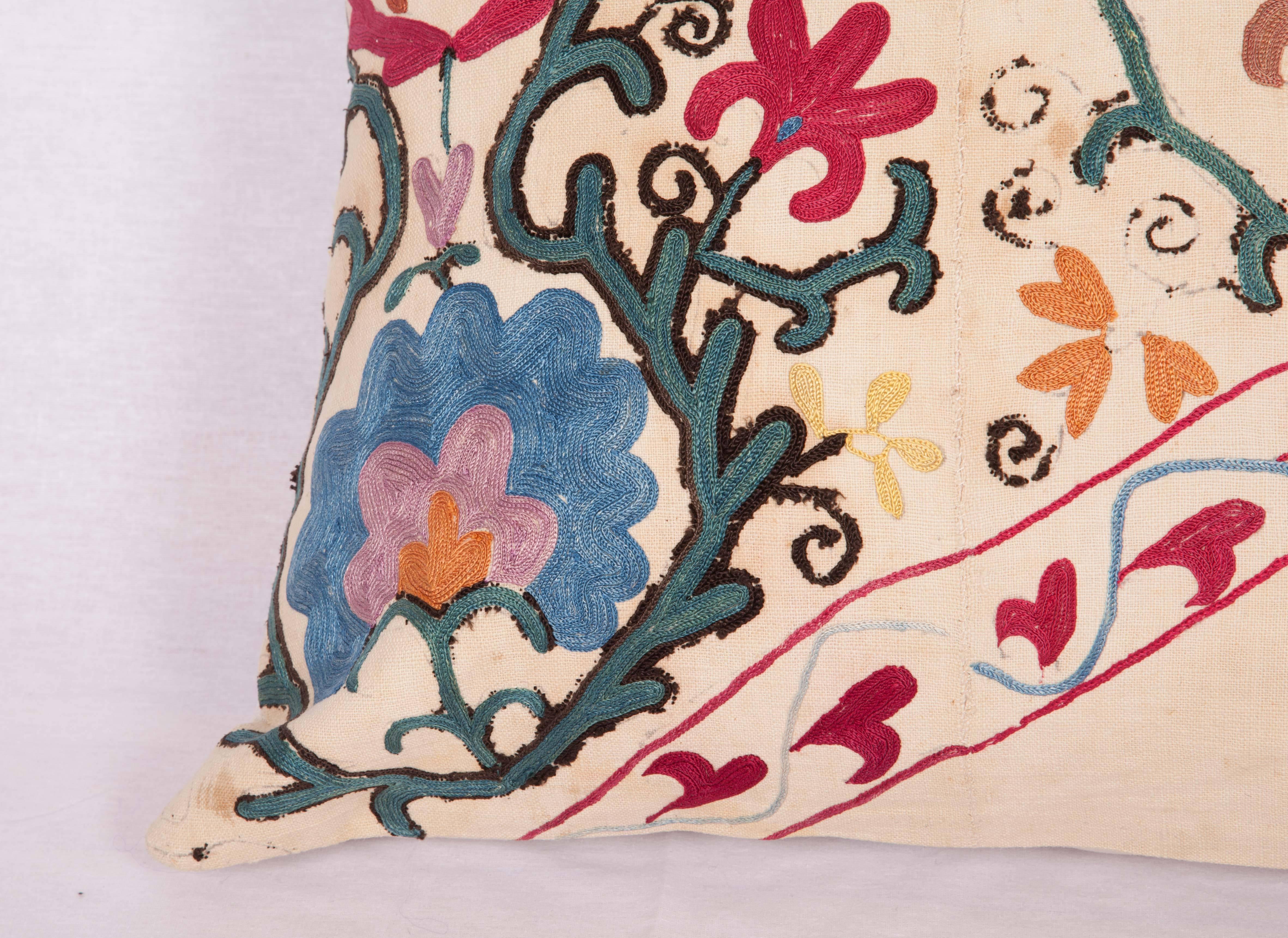 Pillow Case Made from a 19th Century Suzani from Bukhara Uzbekistan 1