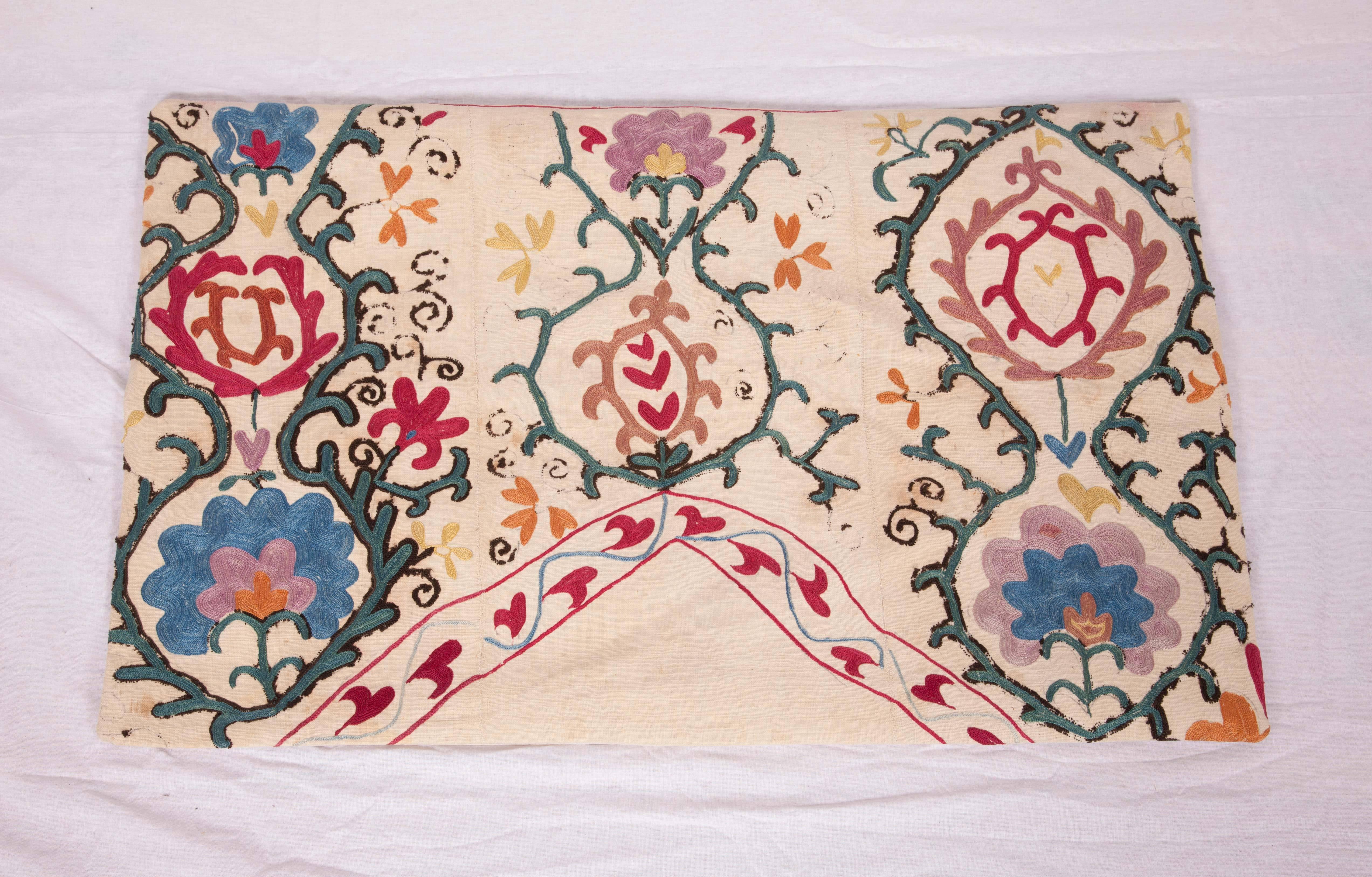 Pillow Case Made from a 19th Century Suzani from Bukhara Uzbekistan 5