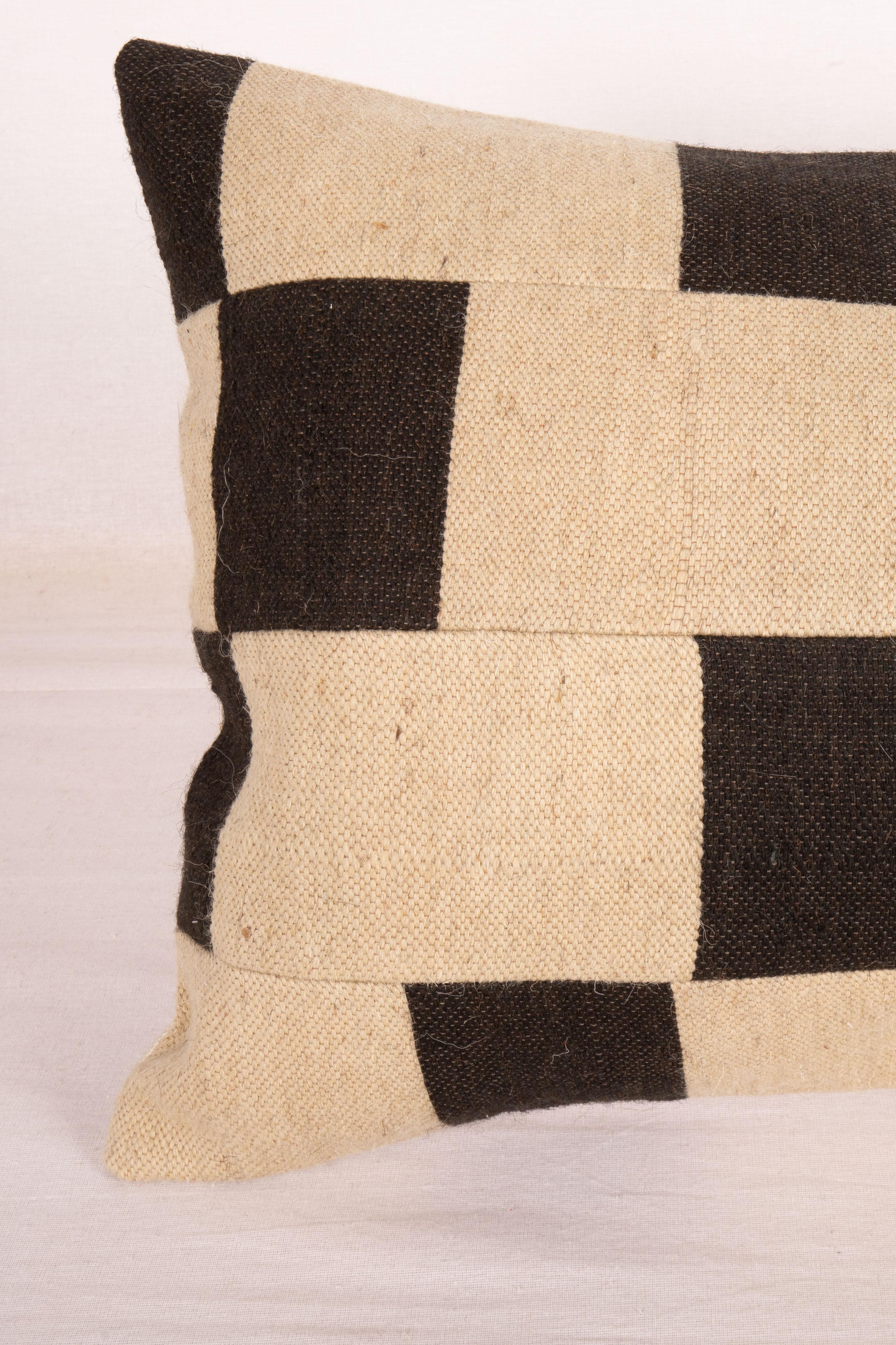 Turkish Pillow Case Made from a Contemporary Hand Loomed Wool Fabric For Sale