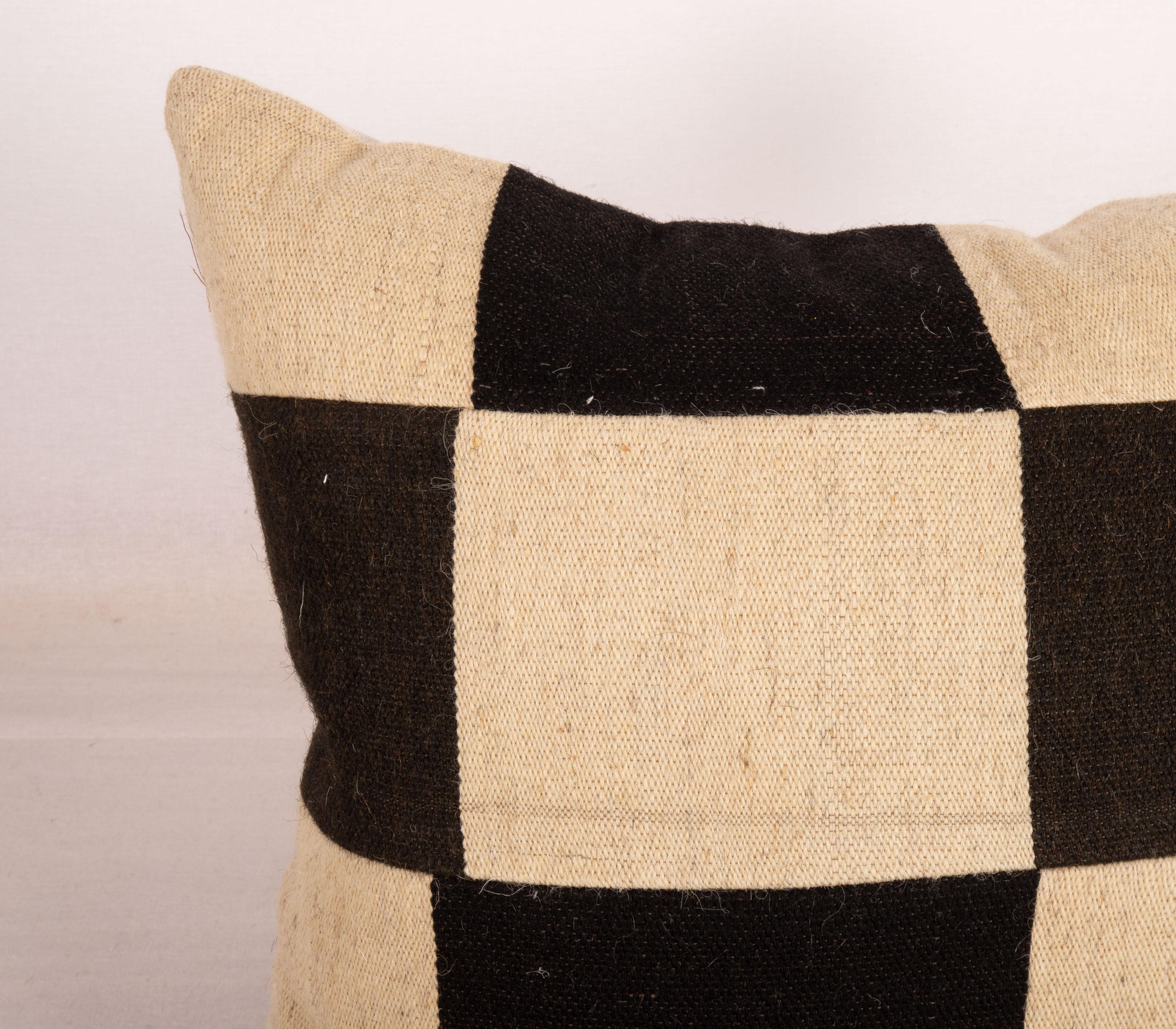 Turkish Pillow Case Made from a Contemporary Hand Loomed Wool Fabric For Sale