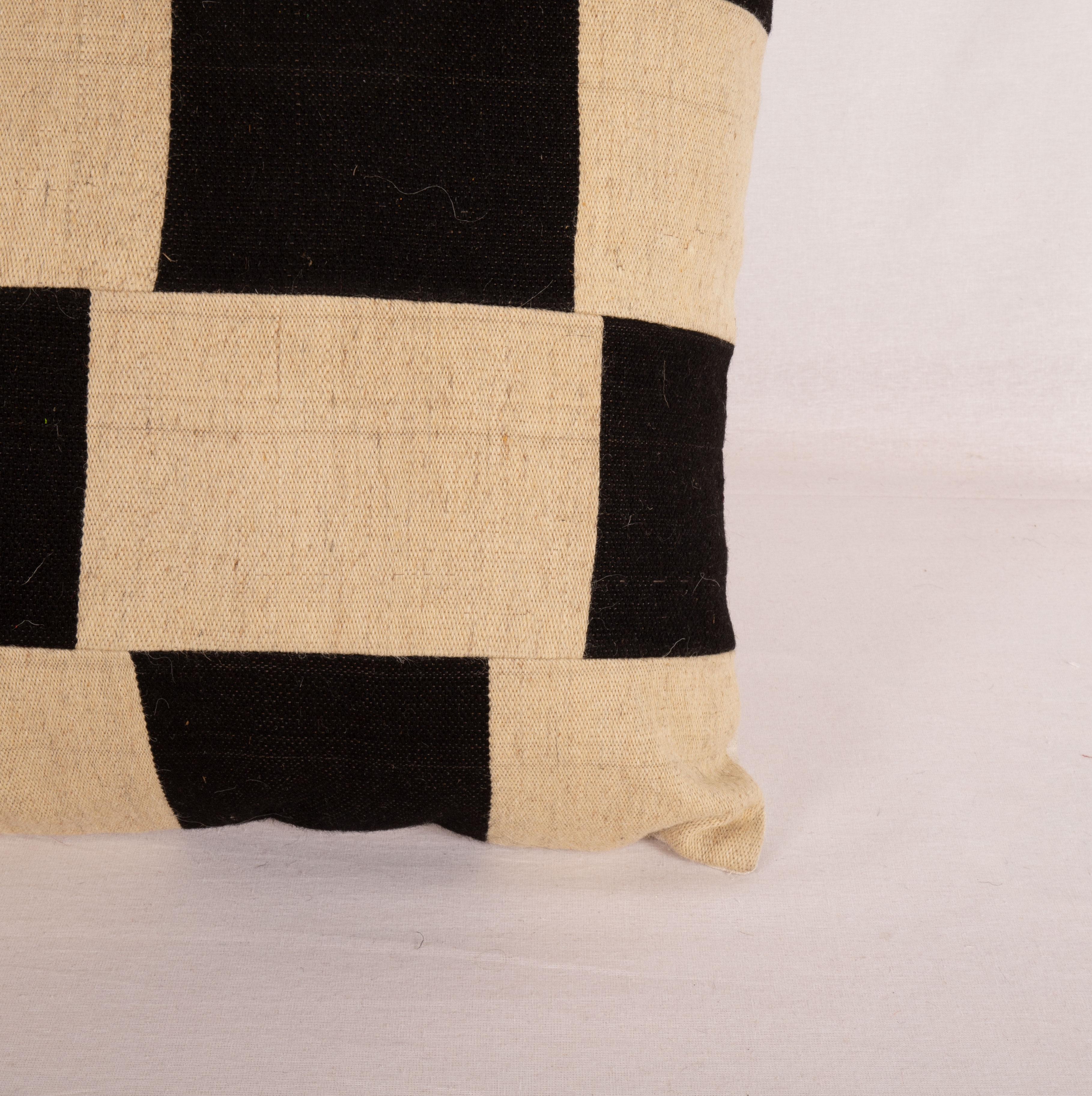Hand-Woven Pillow Case Made from a Contemporary Hand Loomed Wool Fabric For Sale