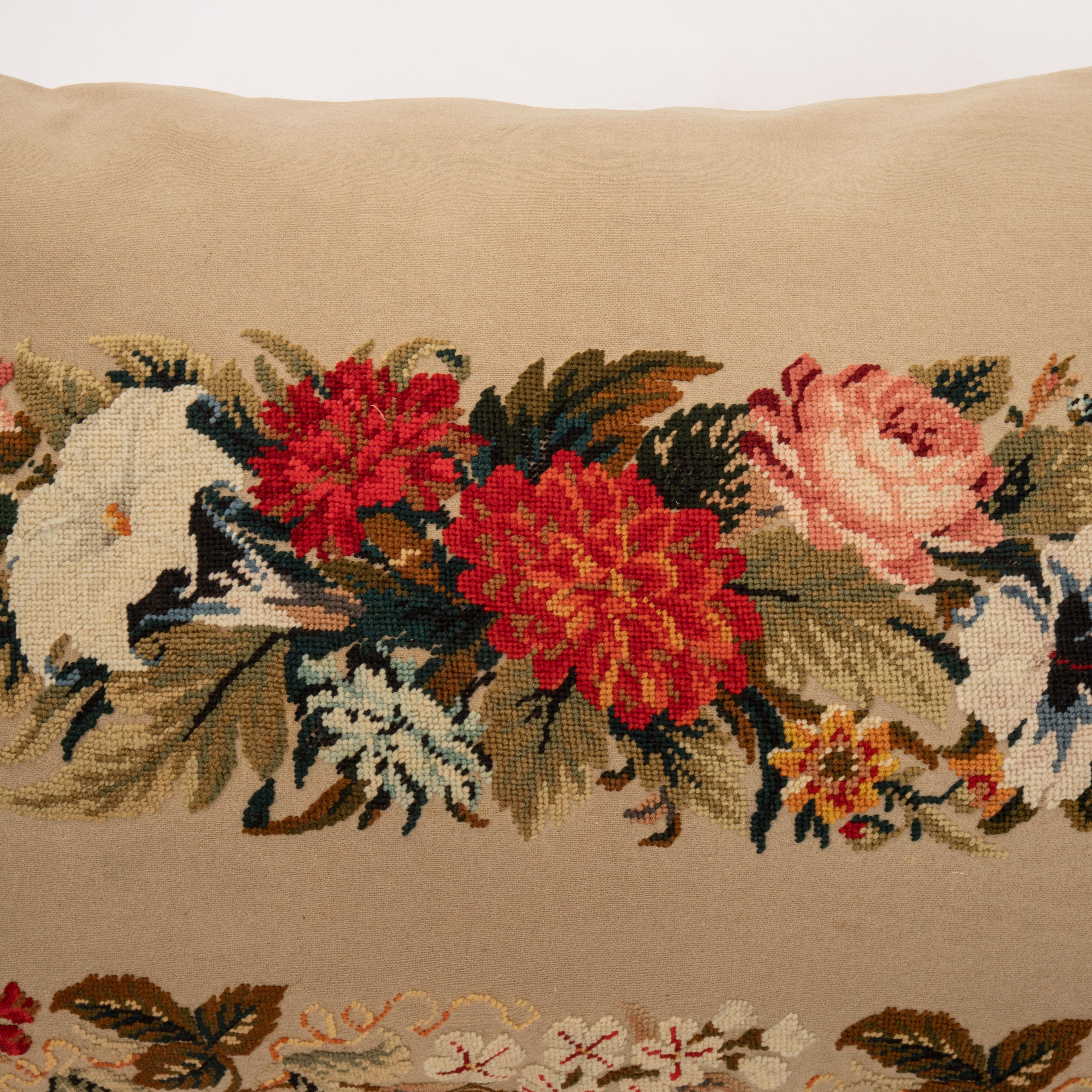 French Pillow Case Made from a European Embroidery, E 20th C. For Sale