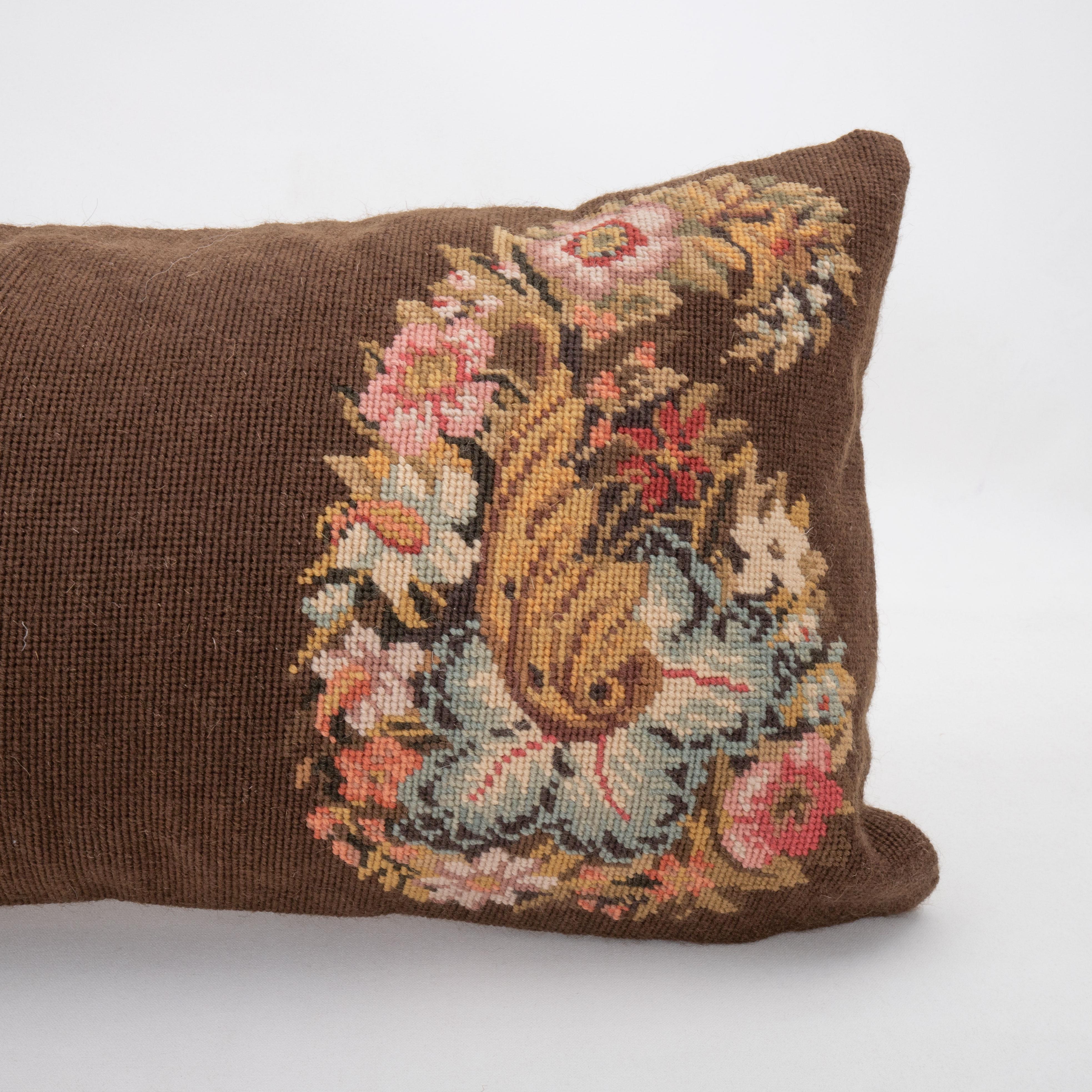 Embroidered Pillow Case Made from a European Embroidery, E 20th C. For Sale