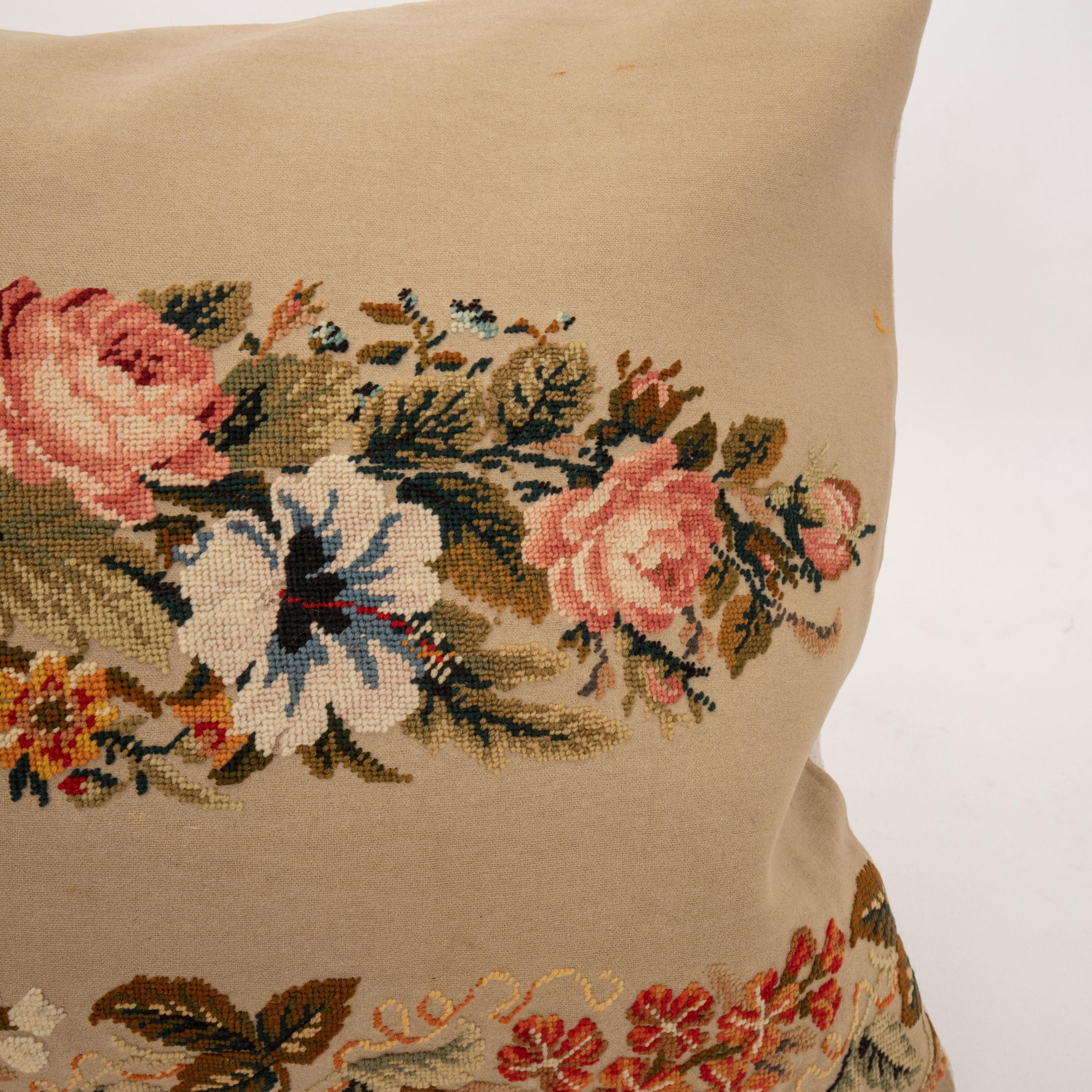 Embroidered Pillow Case Made from a European Embroidery, E 20th C.
