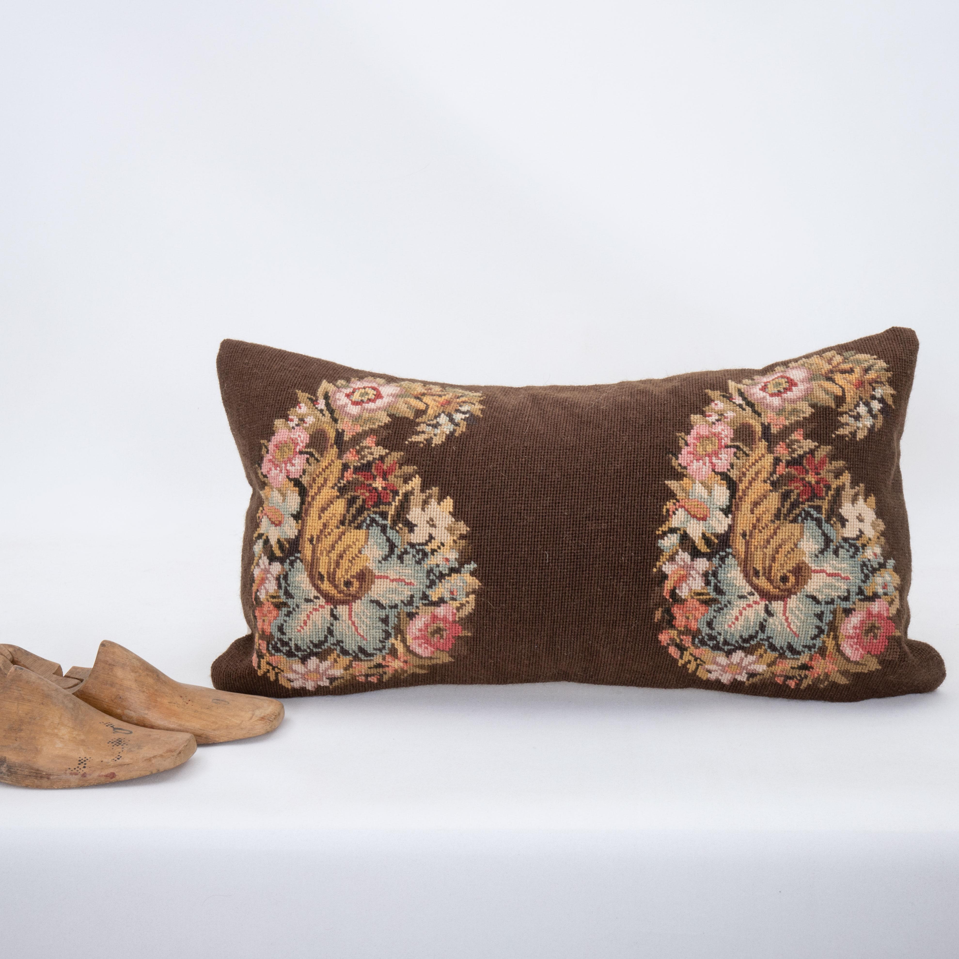 Pillow Case Made from a European Embroidery, E 20th C. In Good Condition For Sale In Istanbul, TR